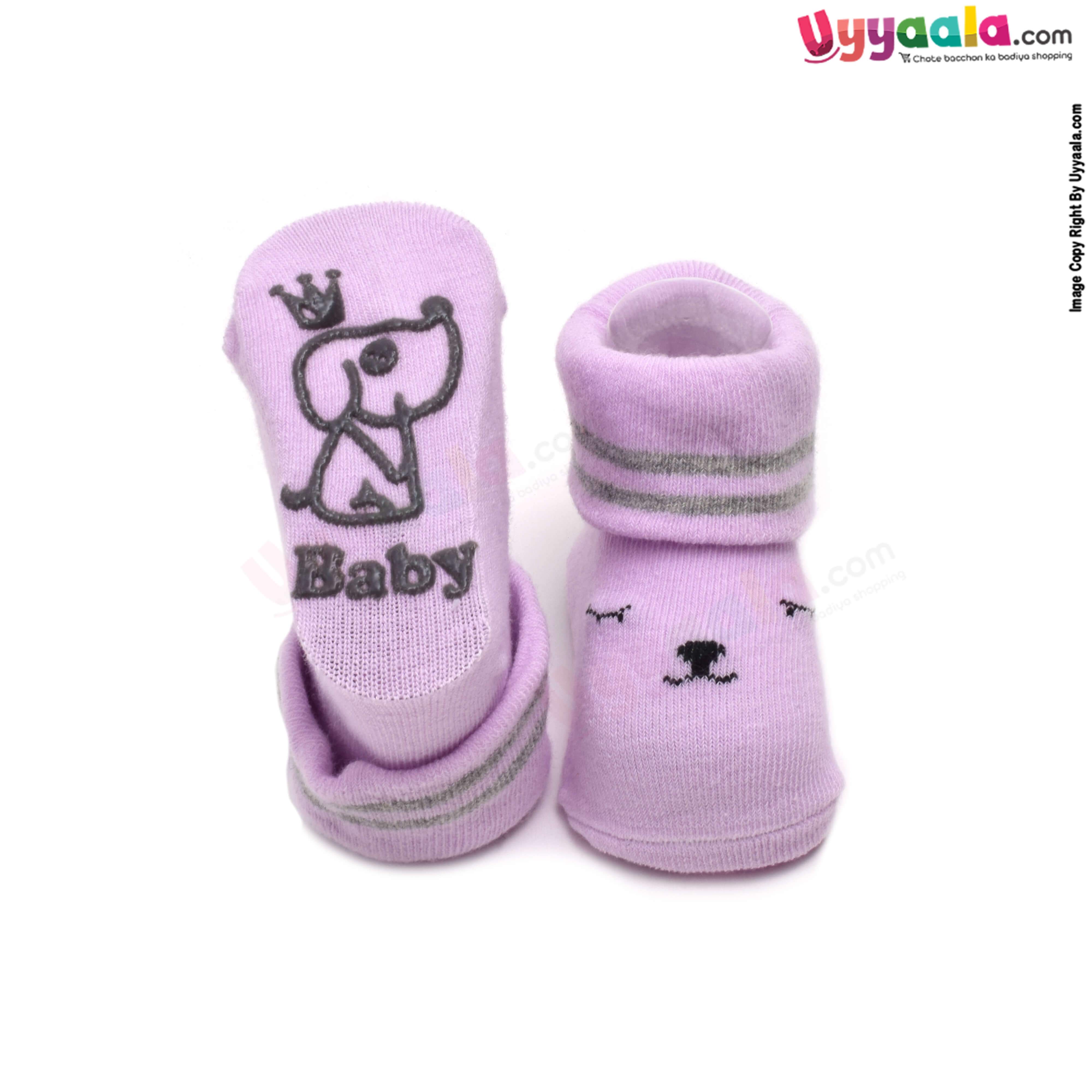 QBEIR Hosiery Cotton Baby Socks with Print, 0 to 12m Age