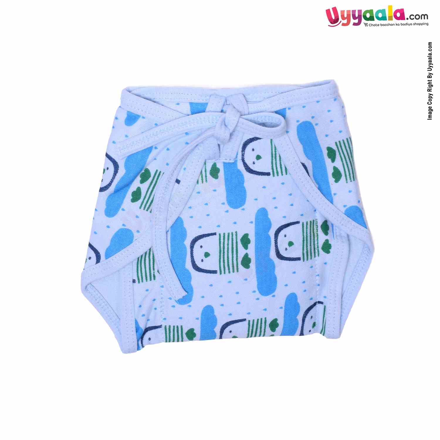 COZYCARE Washable Diapers Hosiery Tying Model Penguin Print Pink, Green & Blue 3P Set (XS)