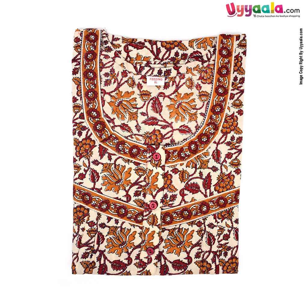 Feeding Nighty Pure Cotton (XL) - Cream