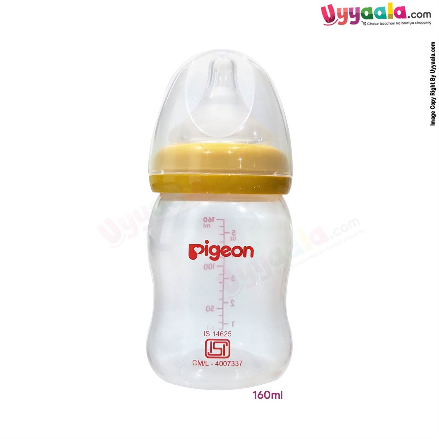 PIGEON Feeding Bottle Wide Neck Square Base Soft Touch Peristaltic Plus 160ml 0+m Age