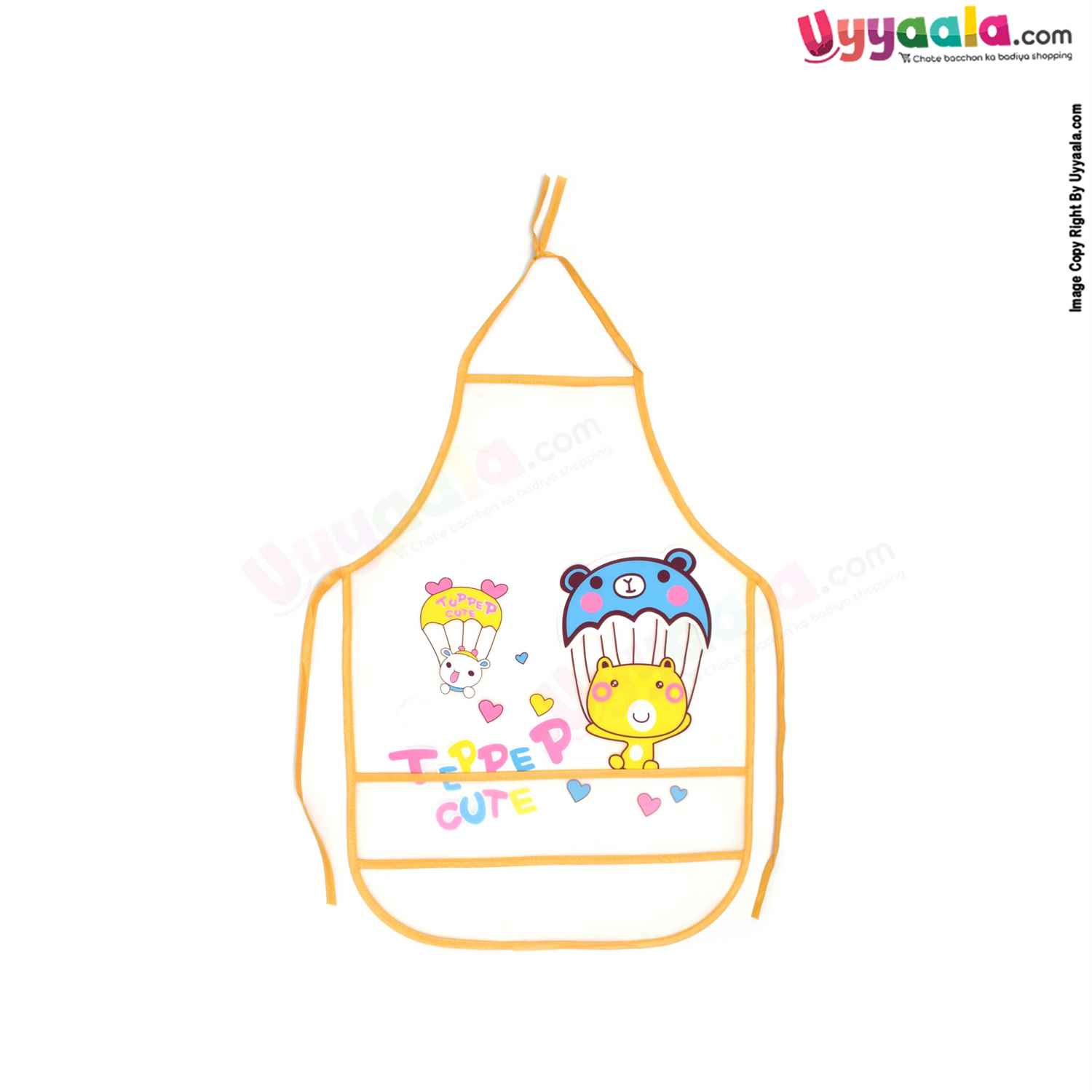 Baby Feeding Bib, Top & Back Tieing Apron Model, Cartoon Print, 1-4Y Age, Size (51*36cm)