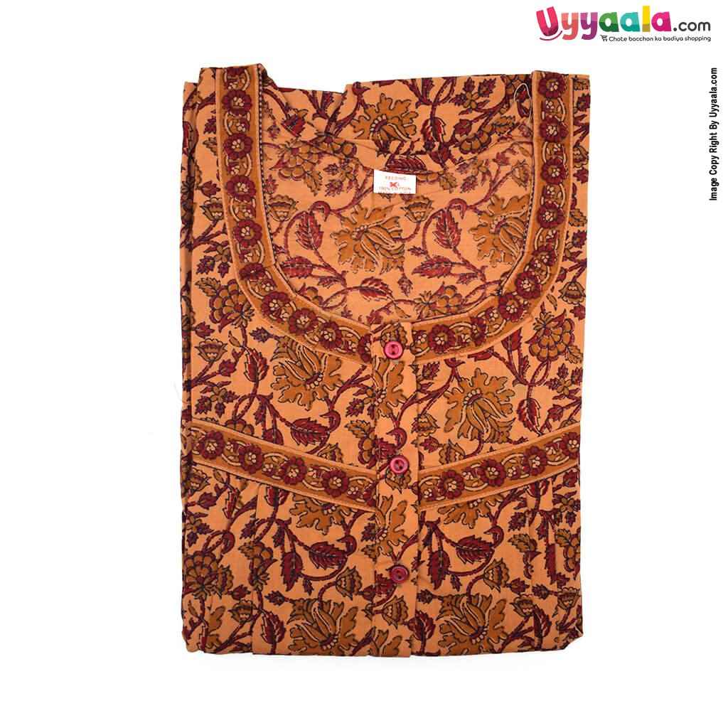 Feeding Nighty Pure Cotton (XL) - Brown