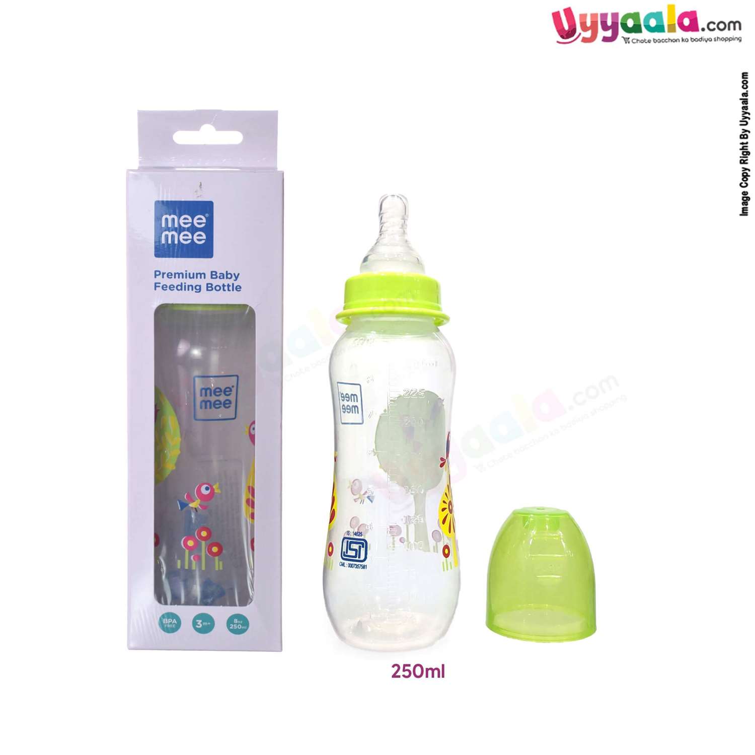 MEE MEE Feeding Bottle Narrow Neck Premium 250ml 3+m Age