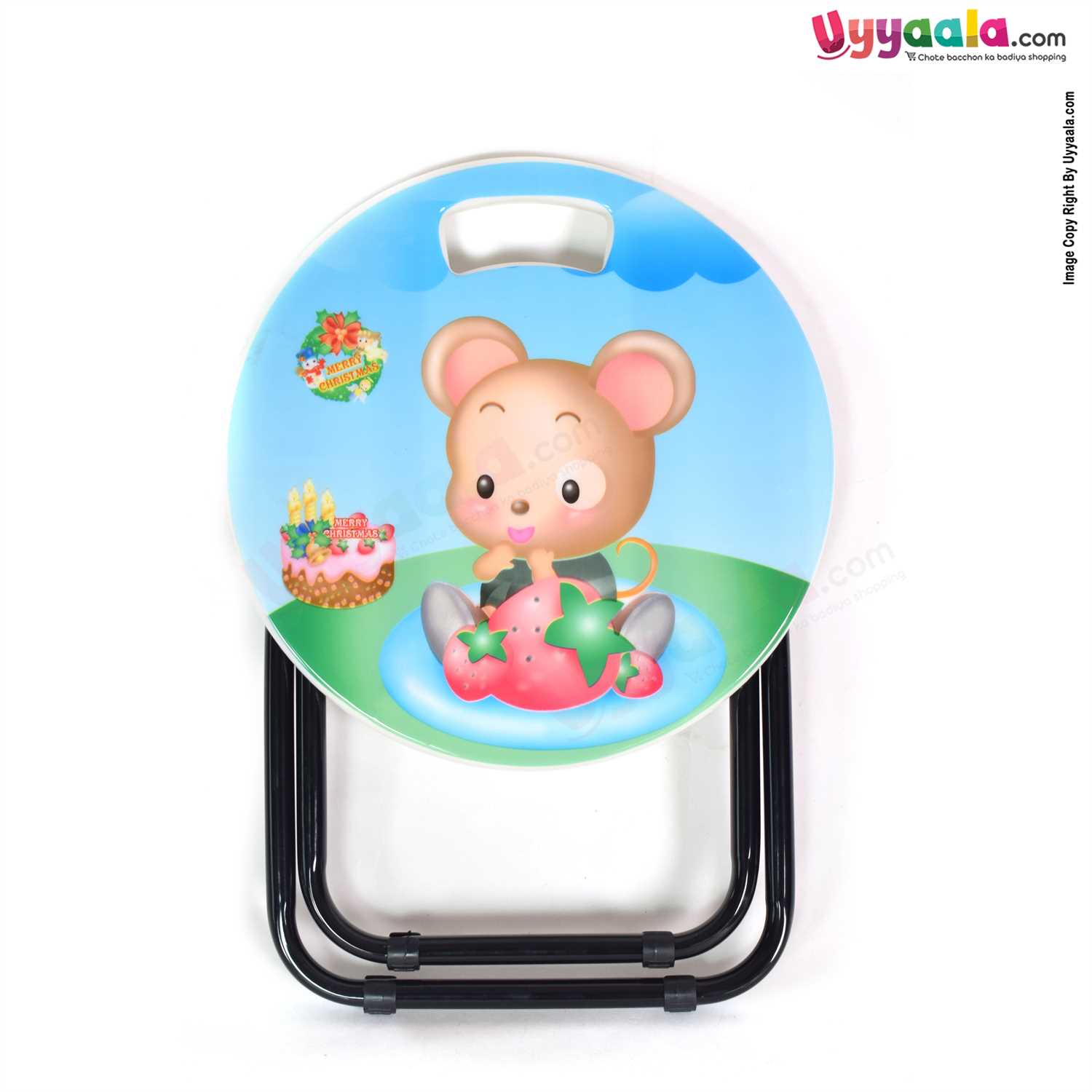 Mini Stool For Kids With Cartoon Print - Blue & Green