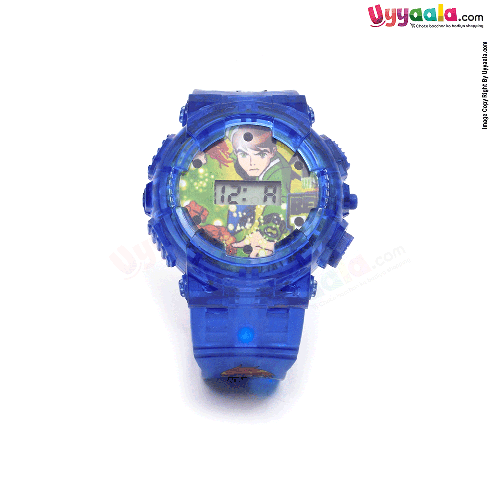 Ben-10 analog digital watch with led lights for kids