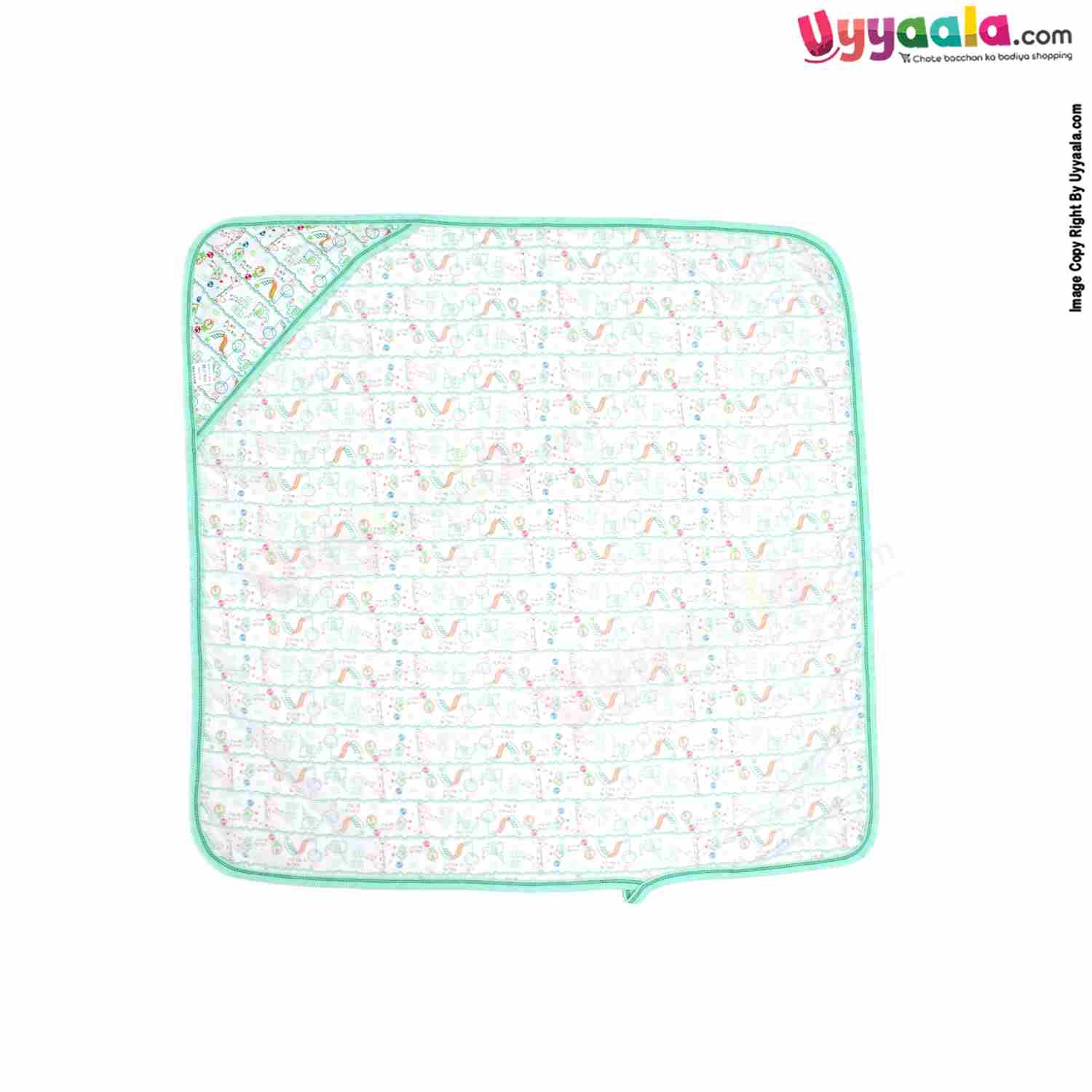 BABYS GIFT Cotton Hosiery Hooded Towel for Babies with Animals Print 1pc 0+m Age