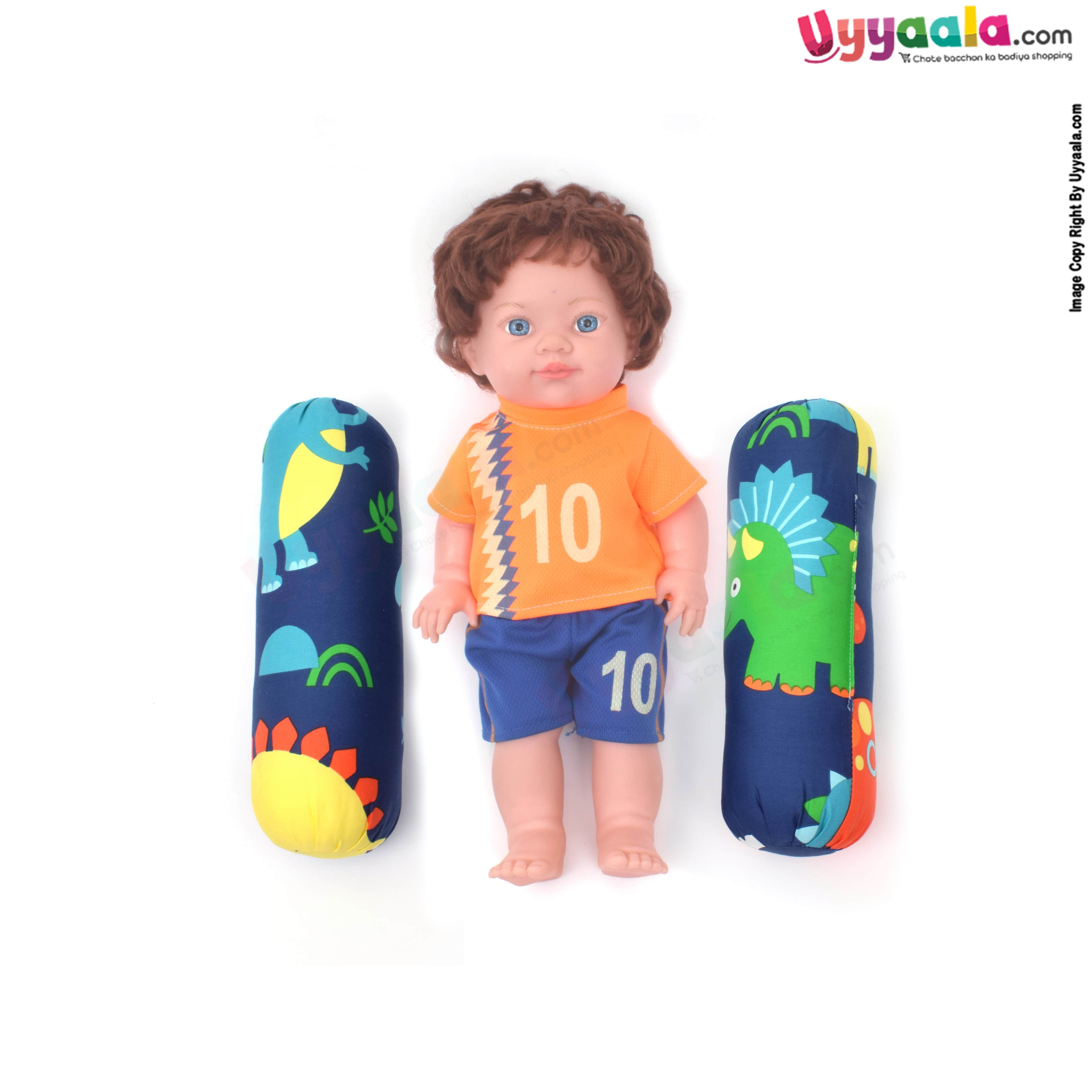 Baby soft cotton Bolster pillow with Dinosaur print