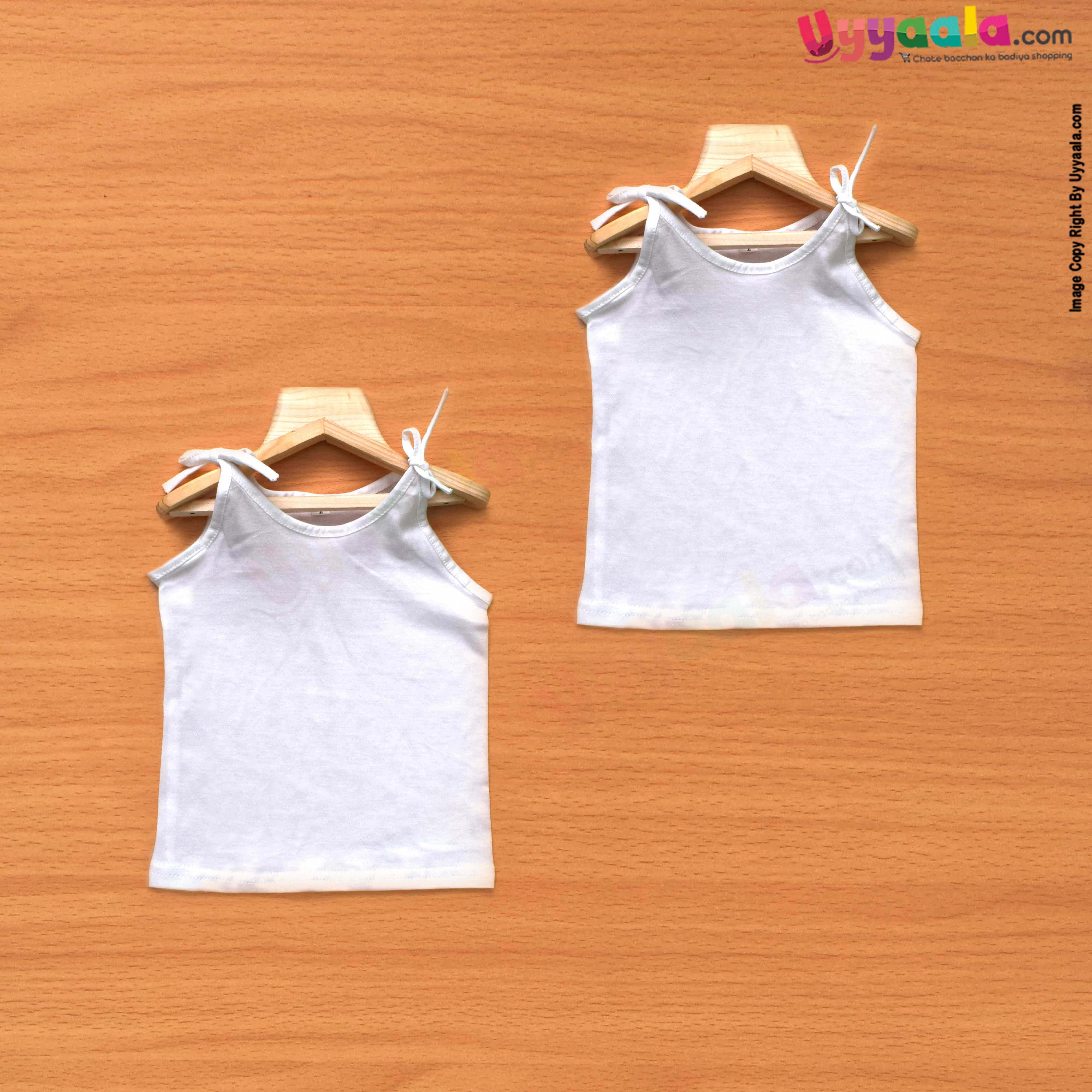 POLAR CUBS Sleeveless Baby Jabla Set, Top Opening Tie knot Lace Model, Premium Quality Glasco Cotton Baby Wear, (0-3M), 2Pack - White