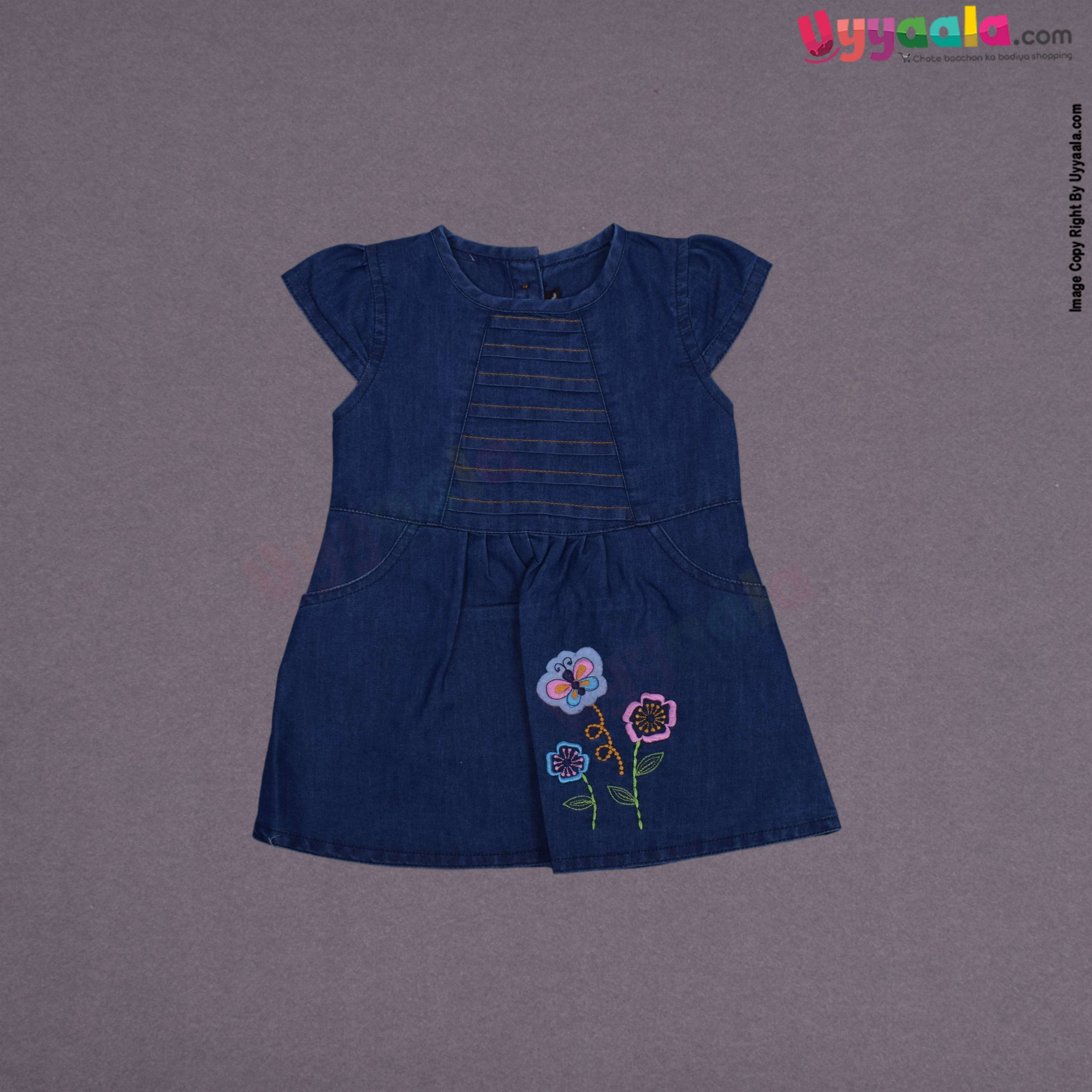 Party wear denim frock for baby girl