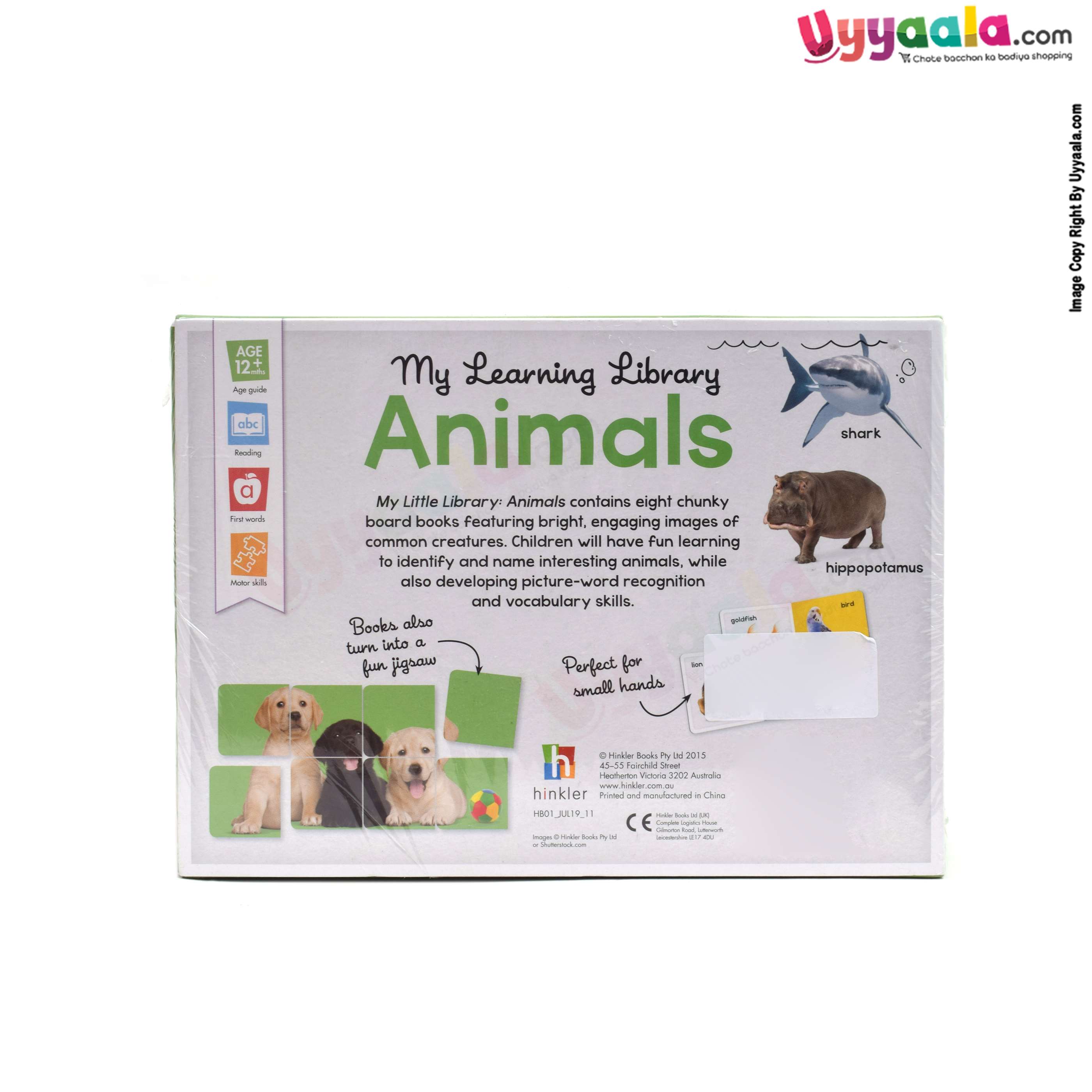 HINKLER Building blocks, my learning library - animals, pack of 8 - 8 volumes, 12 + months