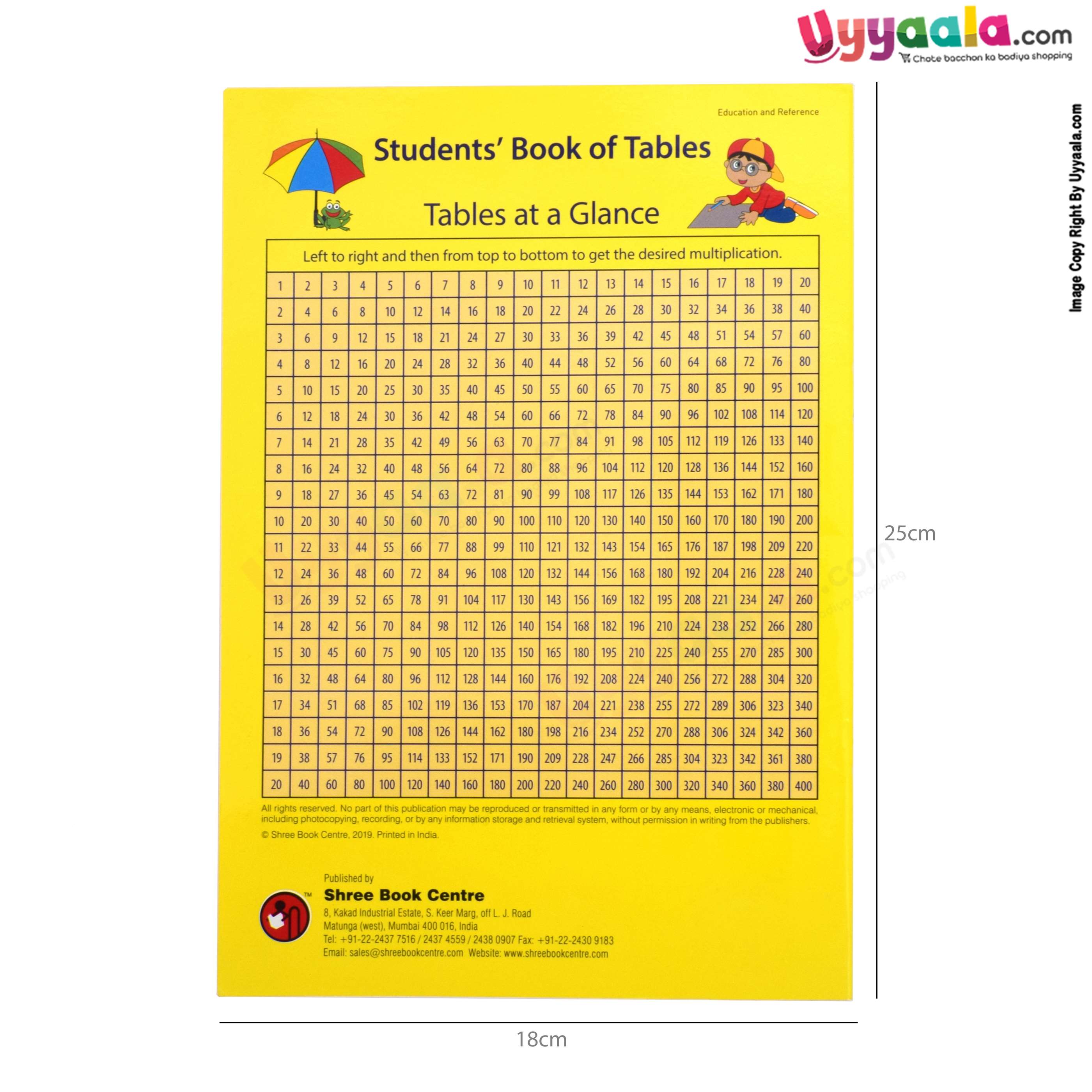 Students' book of tables - tables made simple to remember, 5 + years