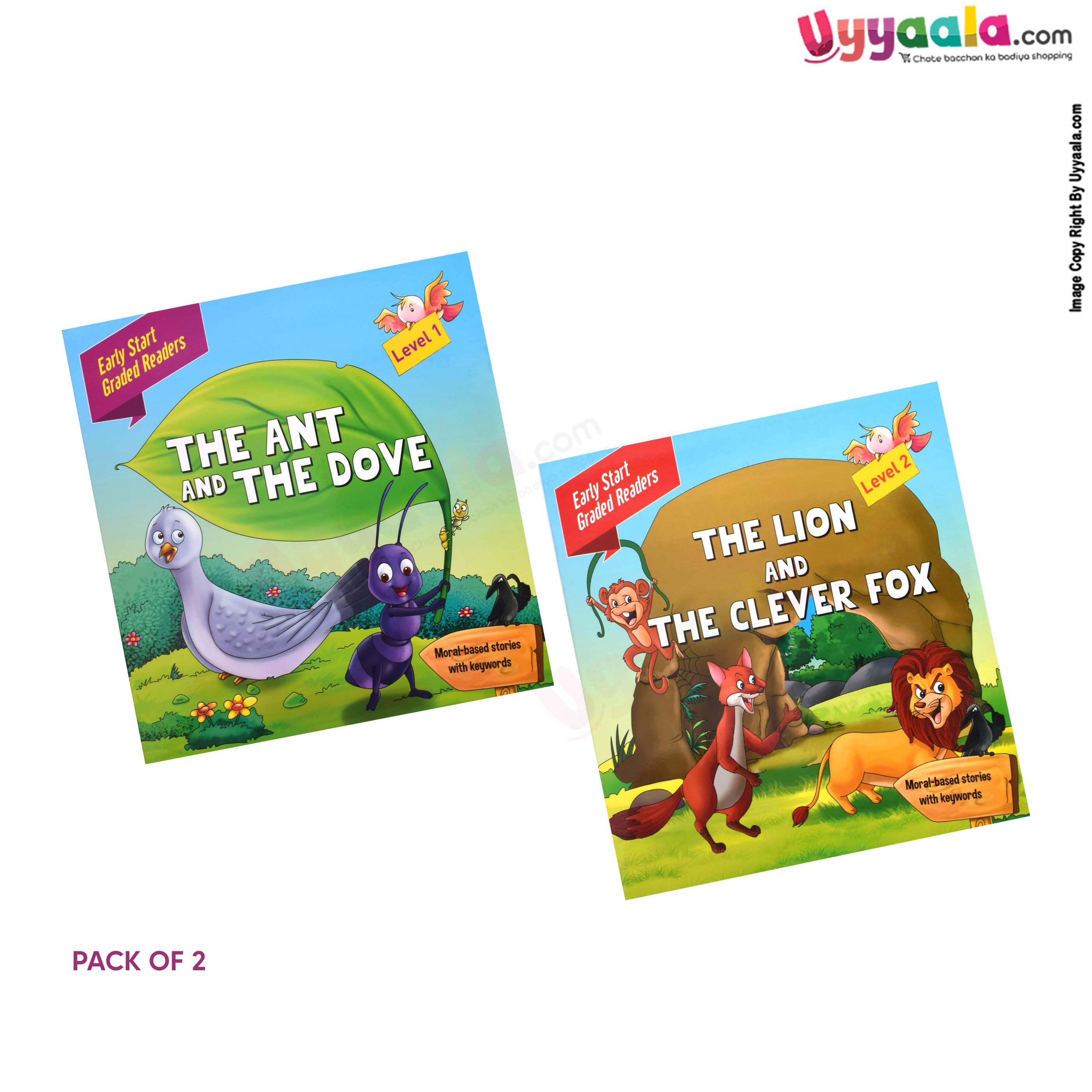 Early start graded readers - the ant and the dove & the lion and the clever fox - pack of 2 - 2 volumes (2 - 5 years)