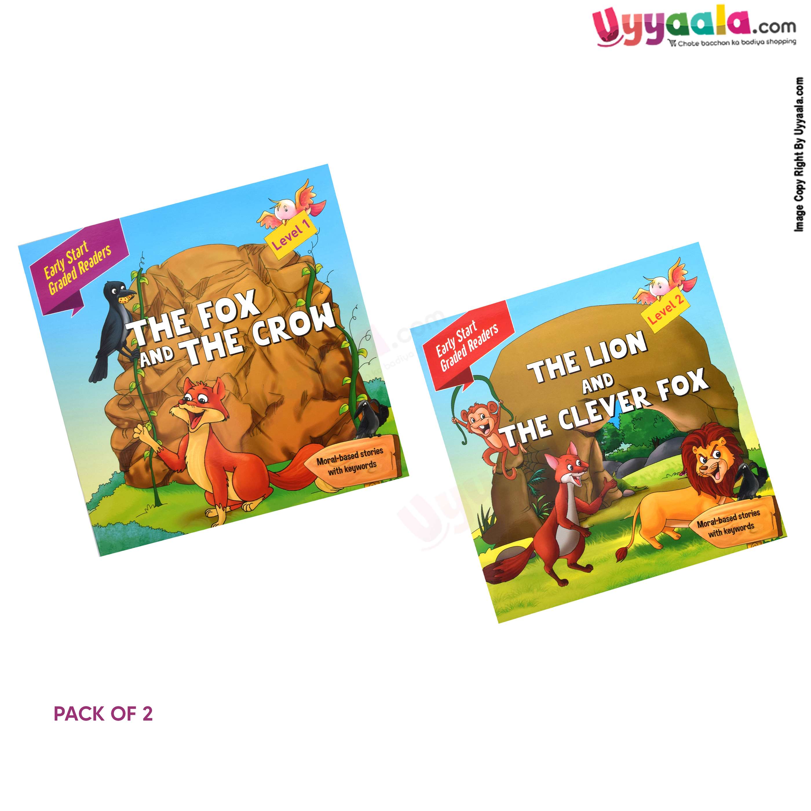 Early start graded readers - the fox and the crow & the lion and the clever fox - pack of 2 - 2 volumes (2 - 5 years)