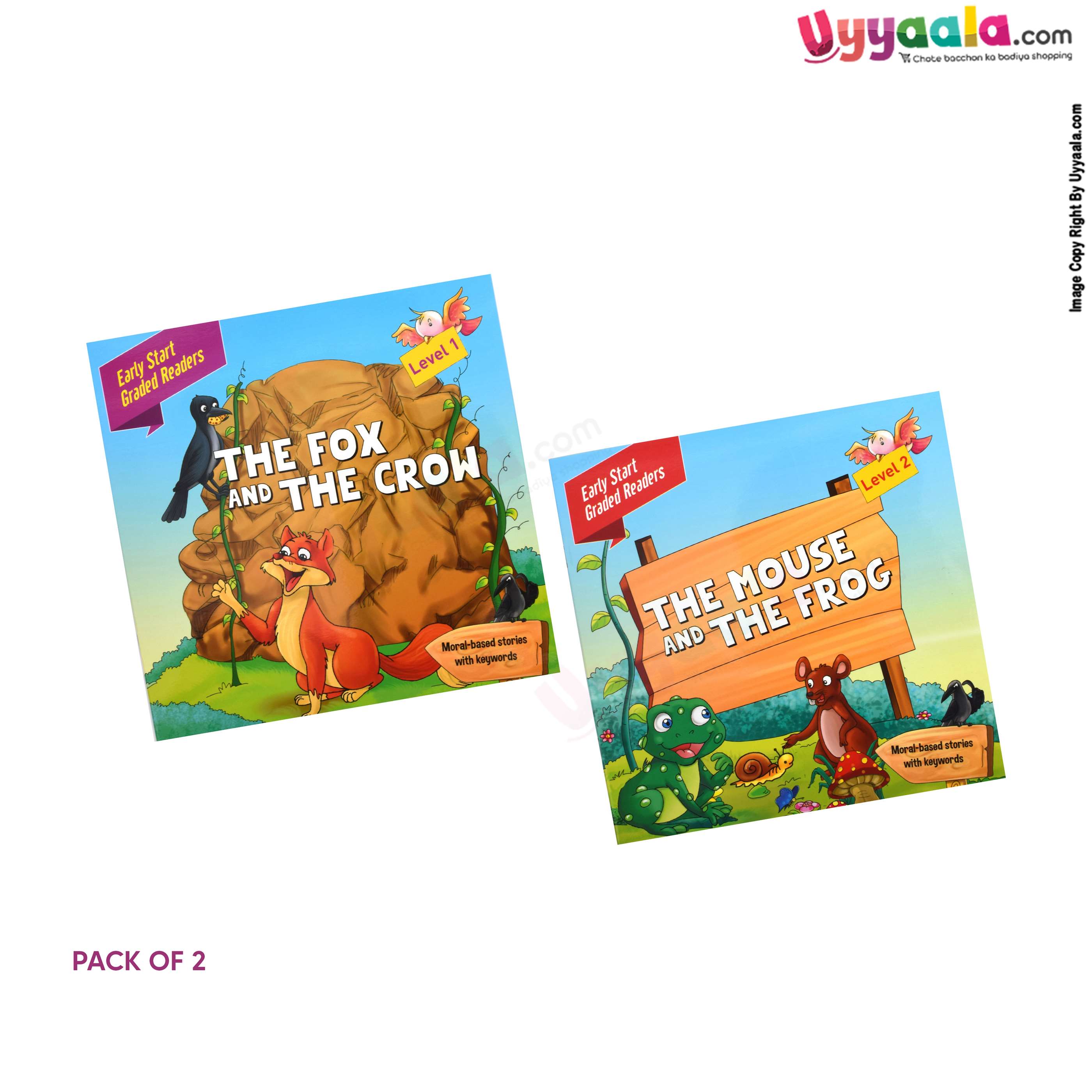 Early start graded readers - the fox and the crow & the mouse and the frog - pack of 2 - 2 volumes (2 - 5 years)