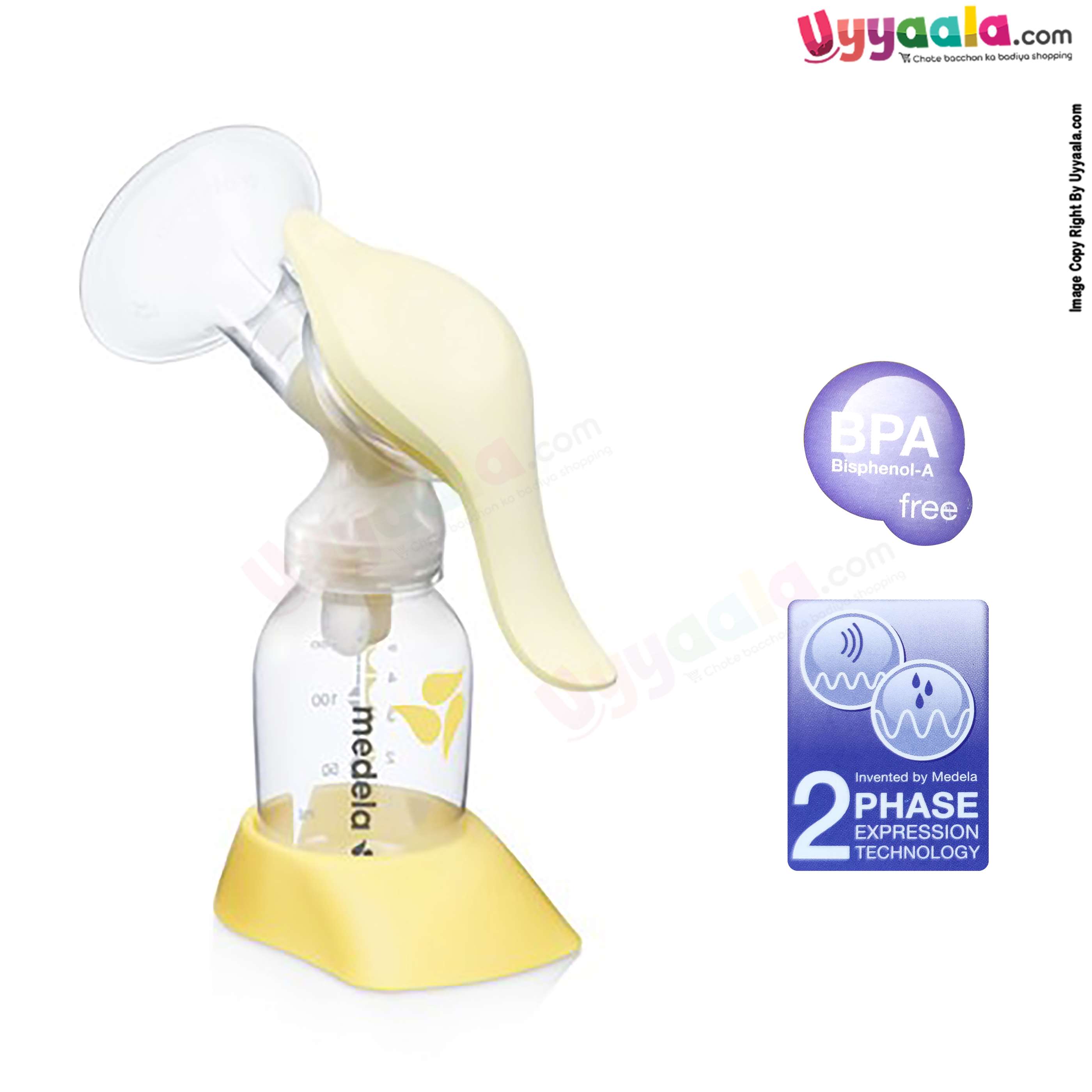 MEDELA Harmony manual breast pump - single hand breast pump, yellow