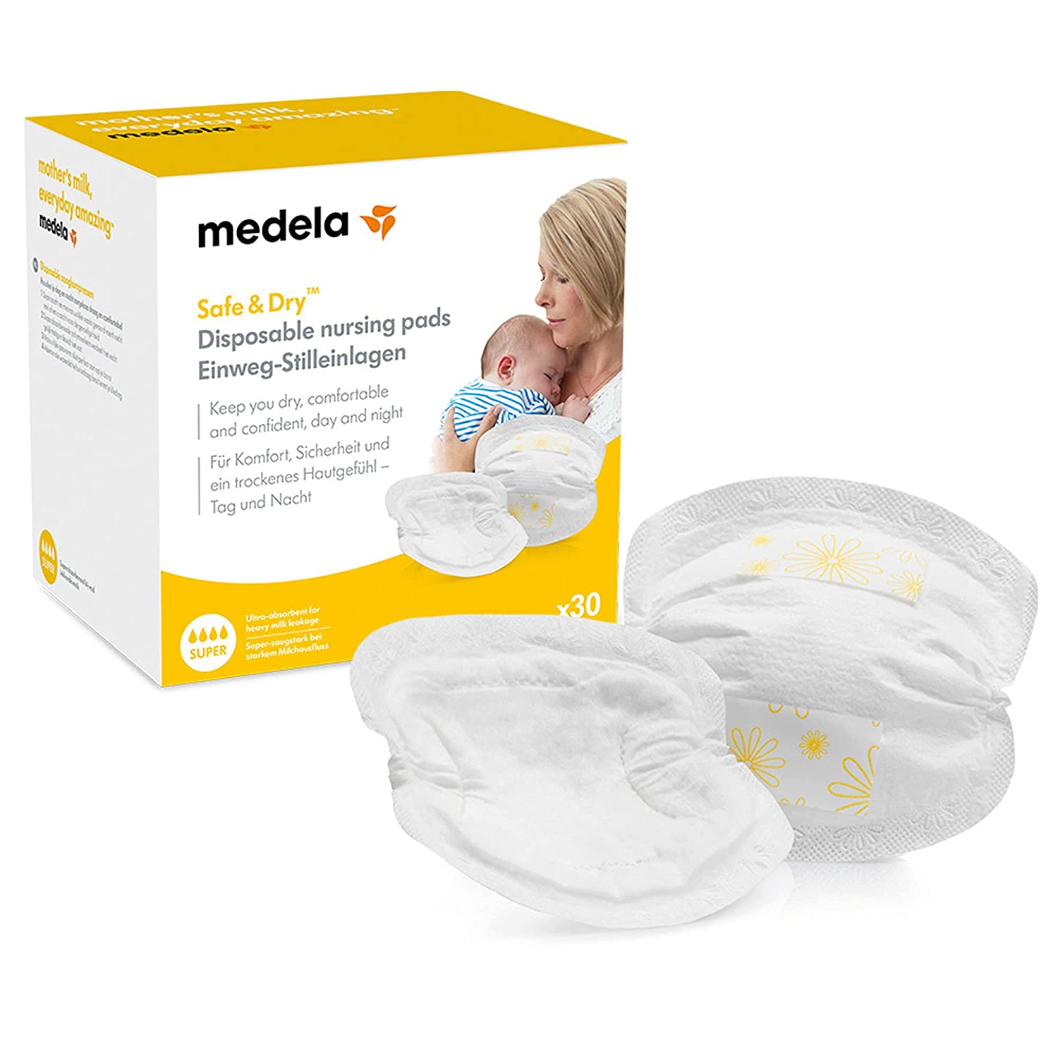 MEDELA Ultra thin safe & dry disposable nursing pads - 60Pcs
