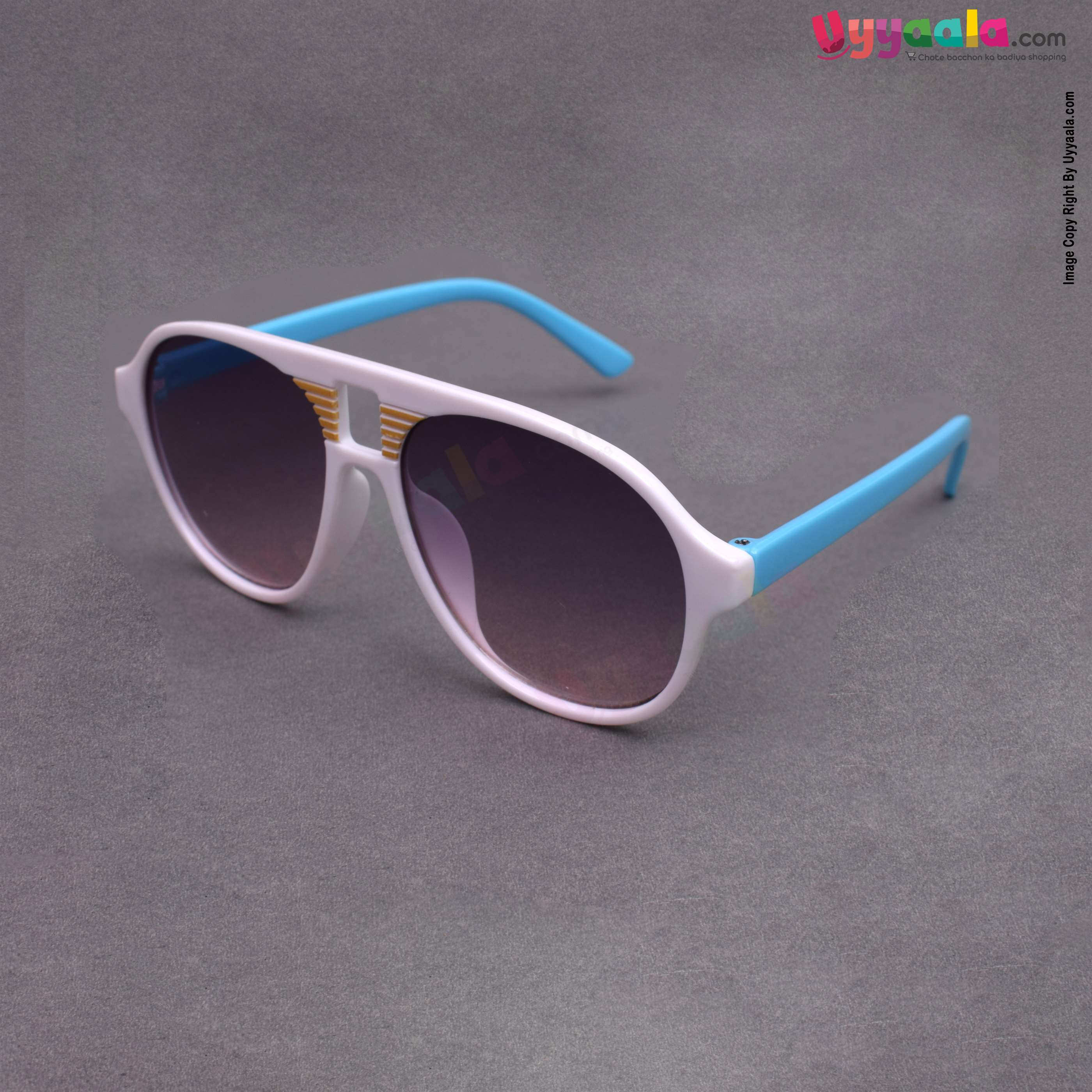 Trendy cat-eye tinted goggles for kids - white & blue