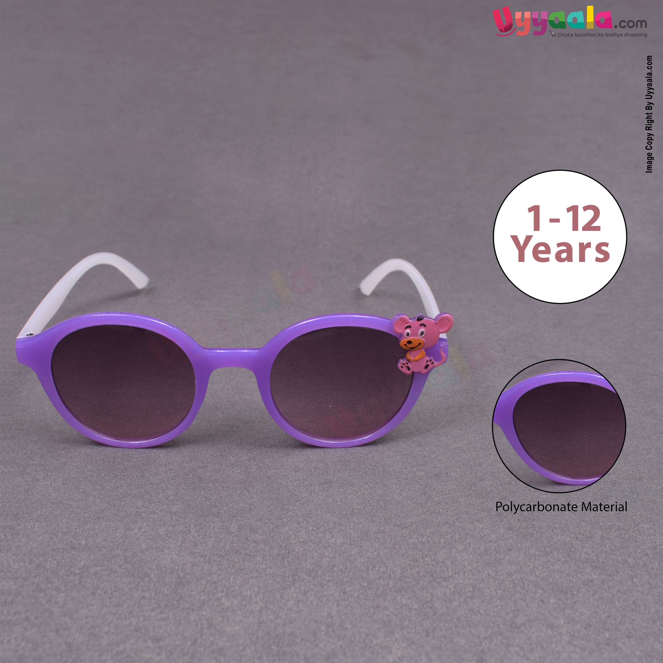 Stylish cat-eye tinted sunglasses for kids