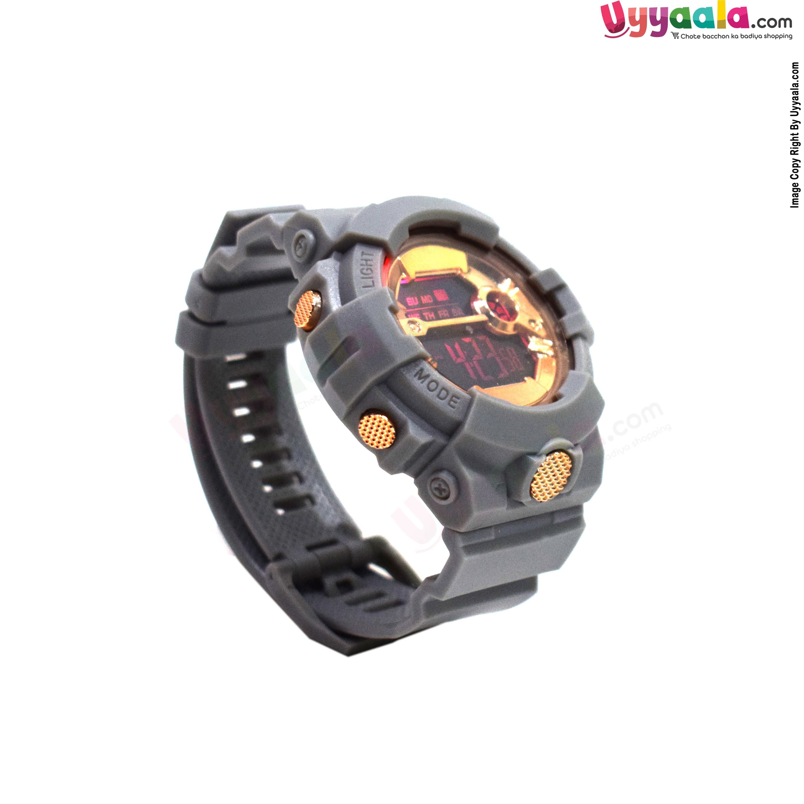 Digital sports watch for kids -grey, 5 + years
