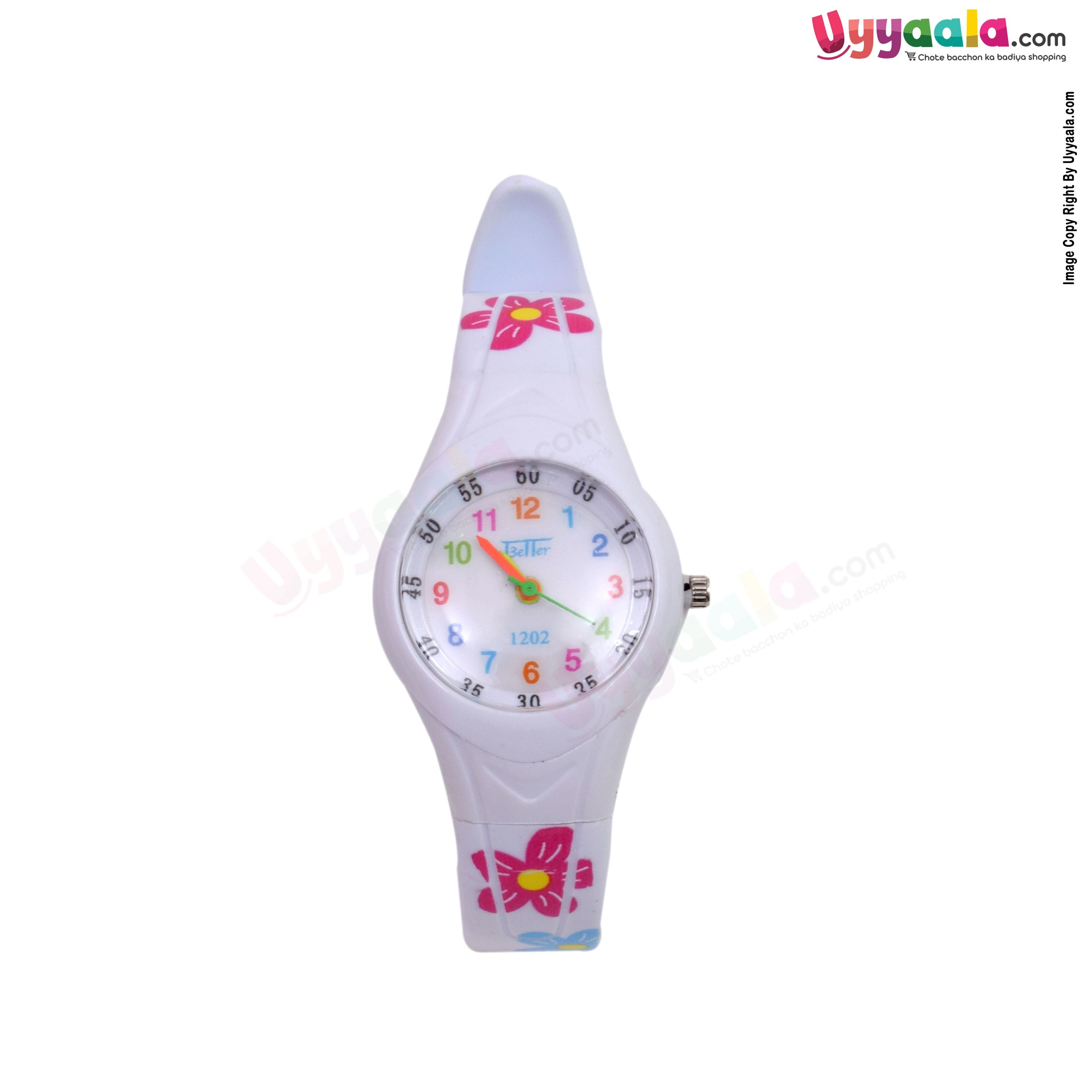White analog wrist watch for kids