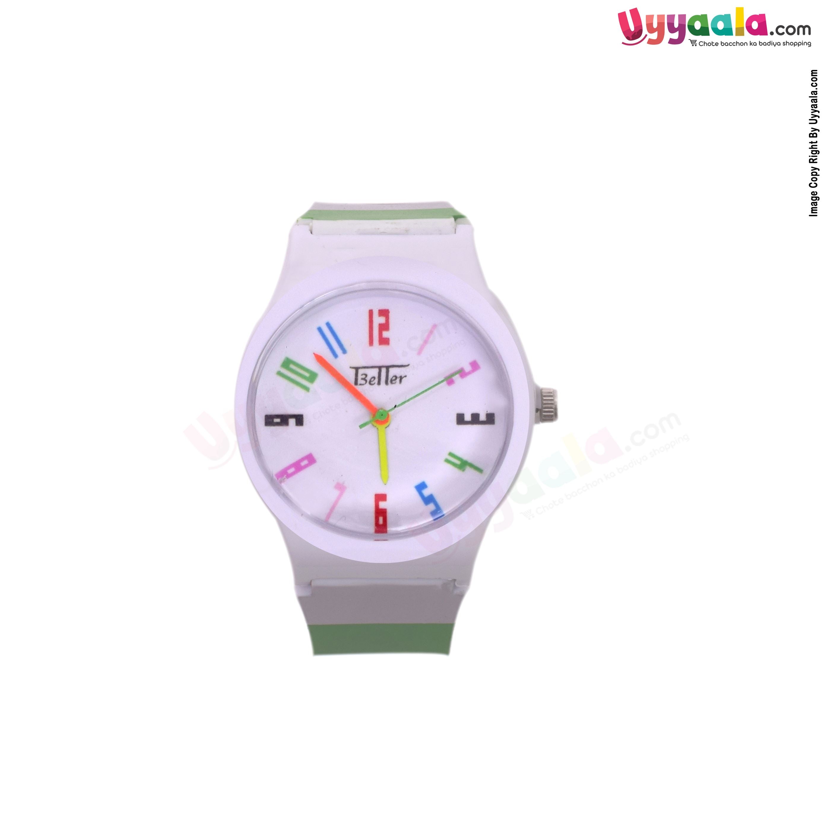 White analog wrist watch for kids