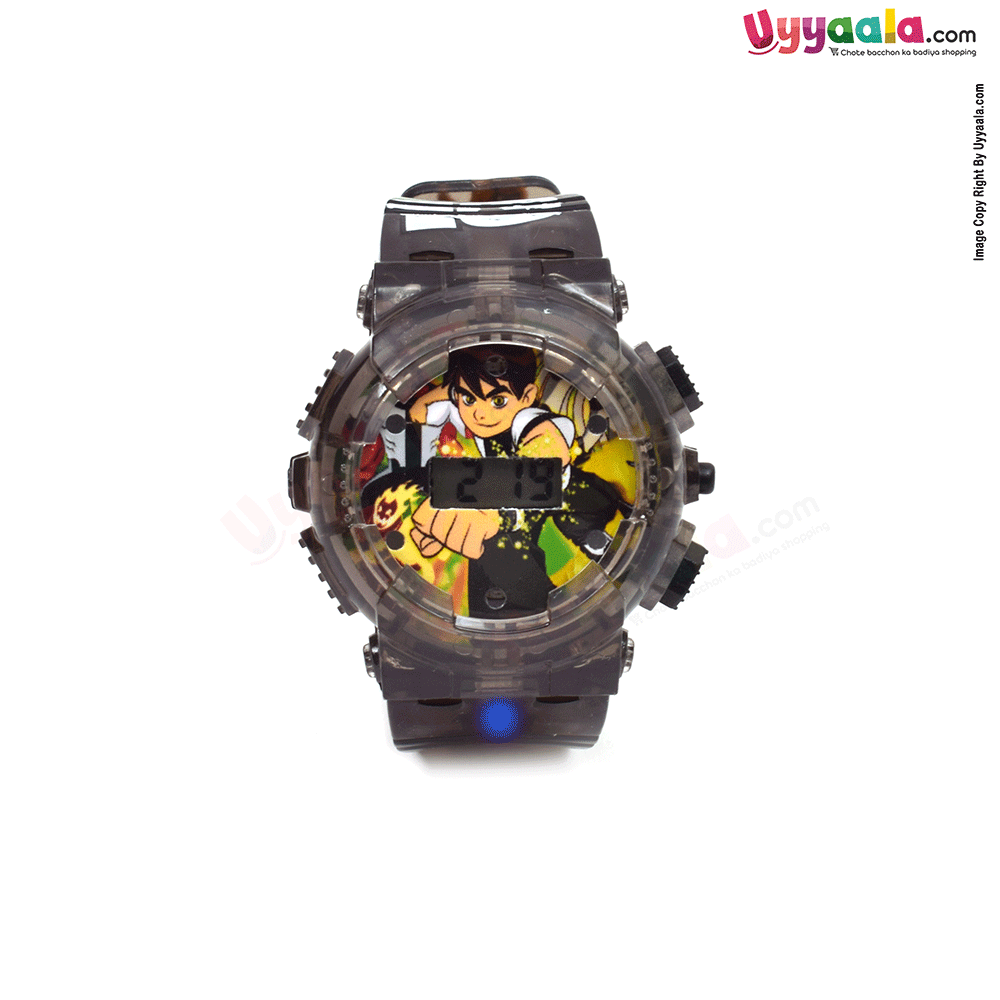 Ben-10 analog digital watch with led lights for kids
