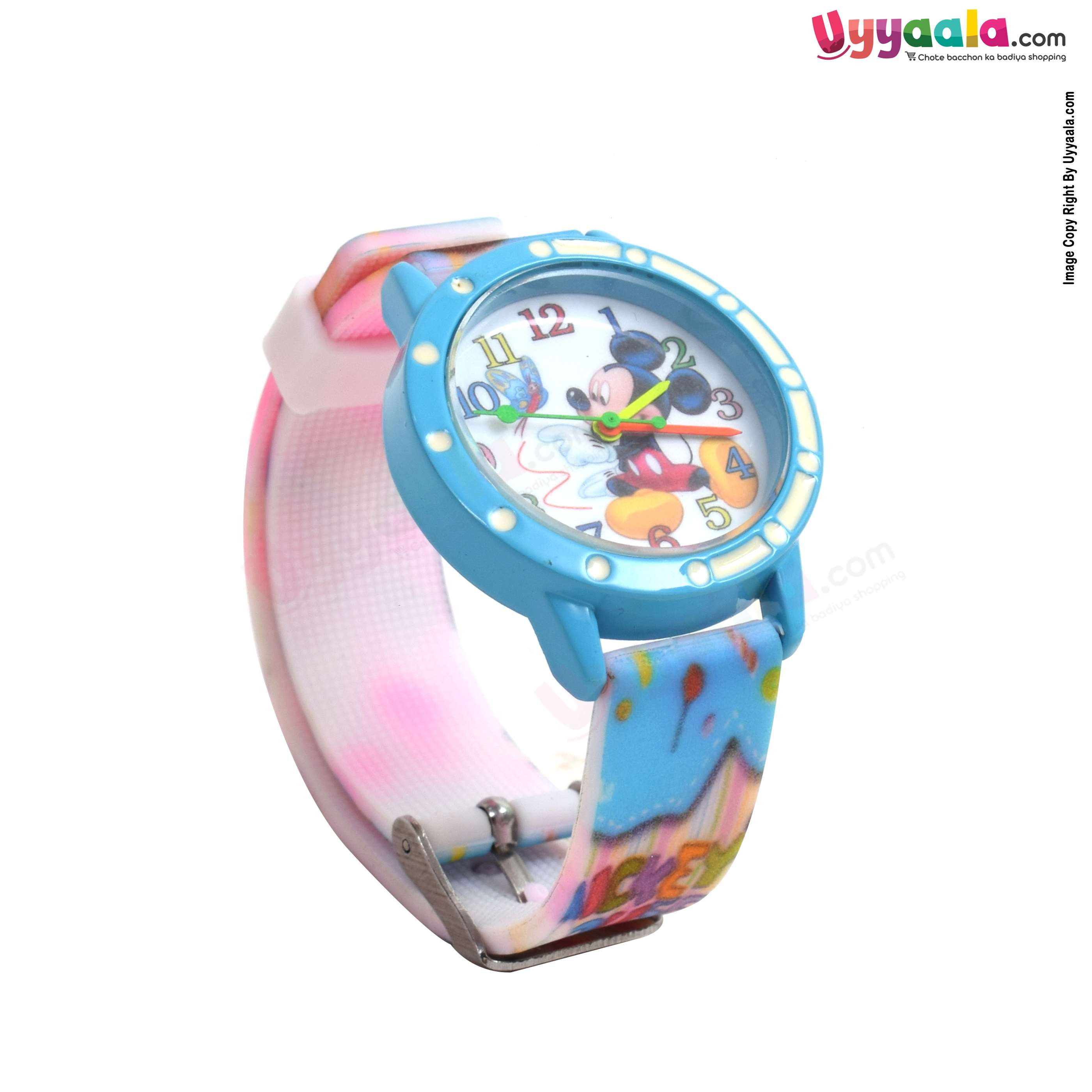 Mickey analog watch for kids - blue strap with mickey print