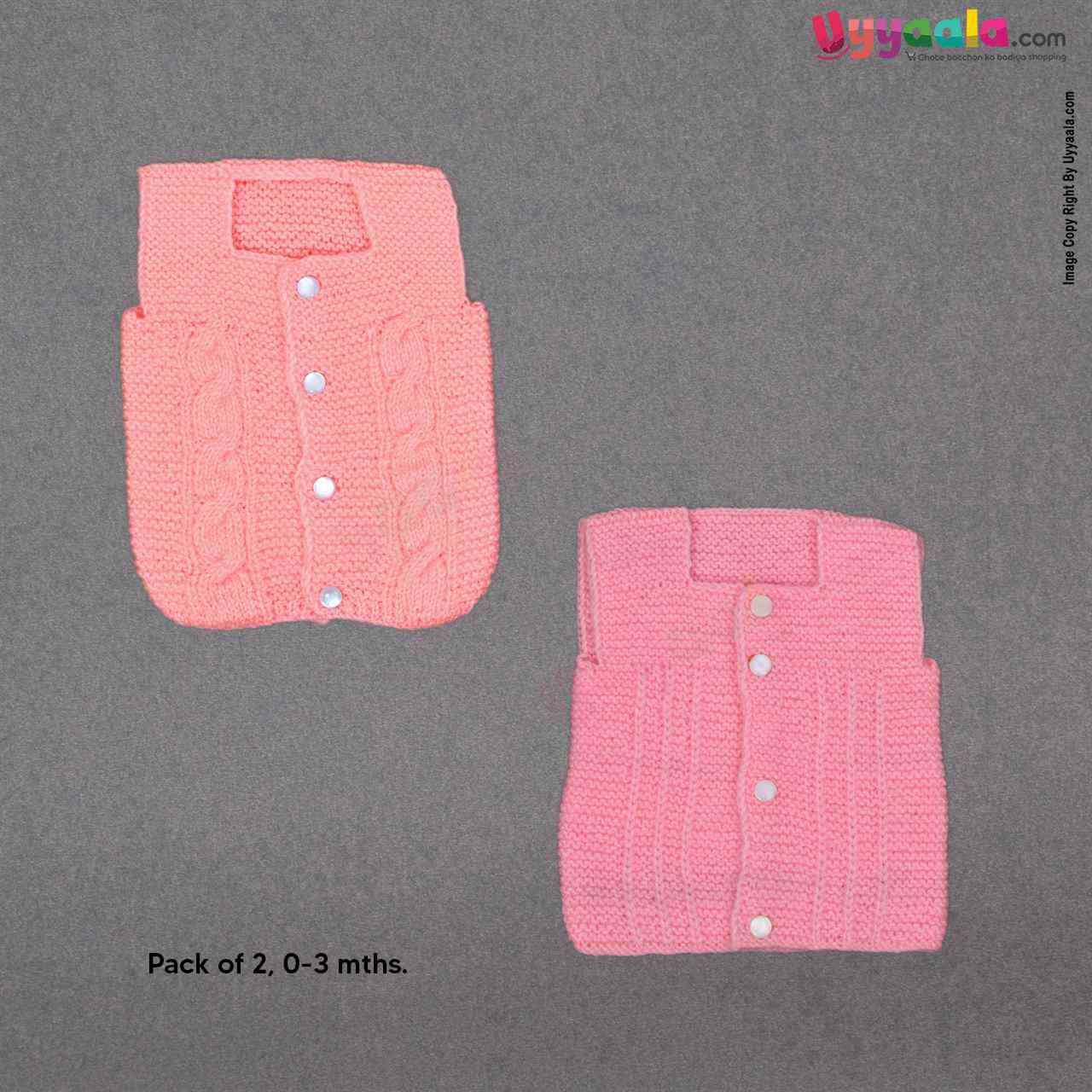 Sleeveless Sweaters For Babies, Pack of 2