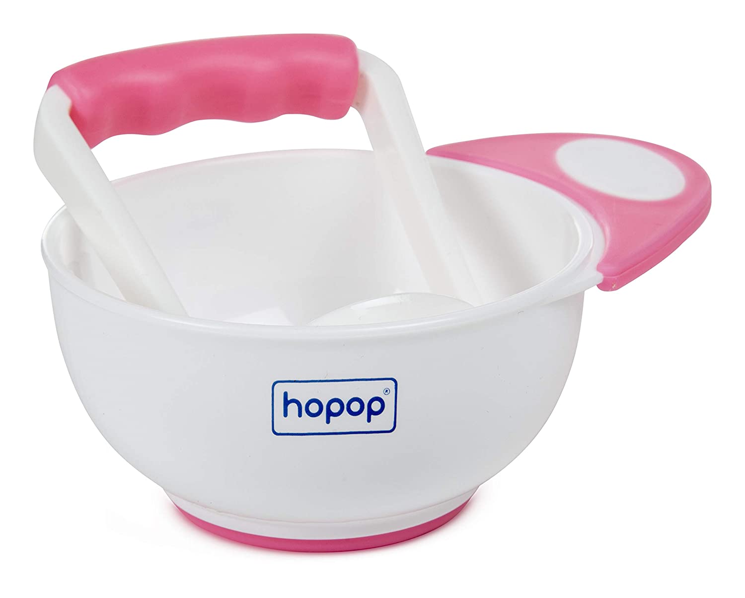 HOPOP Baby's Food Mash & Serve Feeding Bowl - Pink 4m+