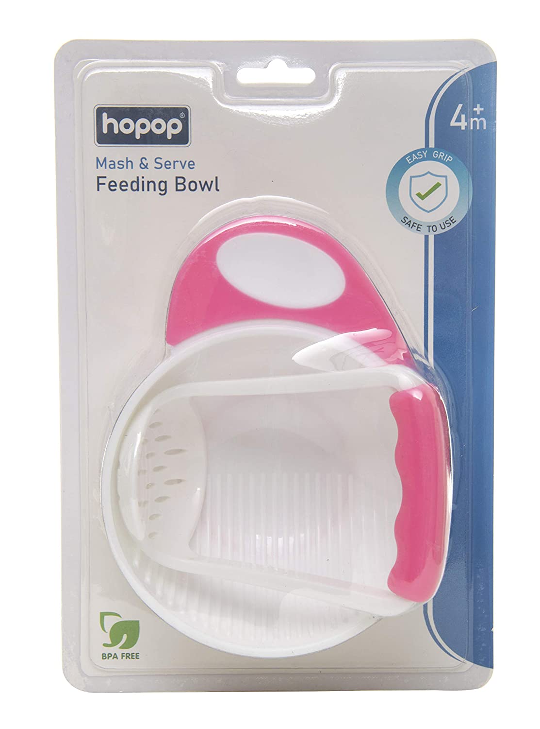 HOPOP Baby's Food Mash & Serve Feeding Bowl - Pink 4m+