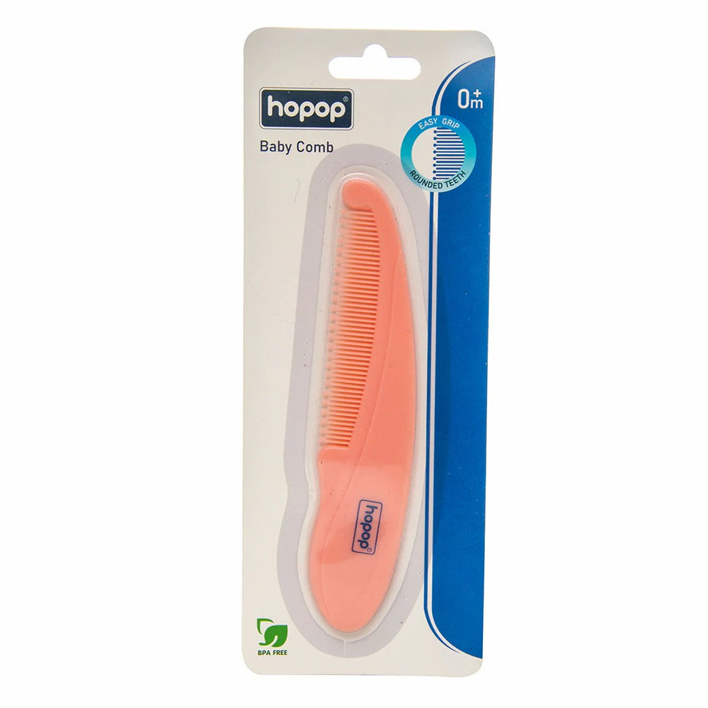 HOPOP Baby Comb With Rounded Teeth - Peach 0m+