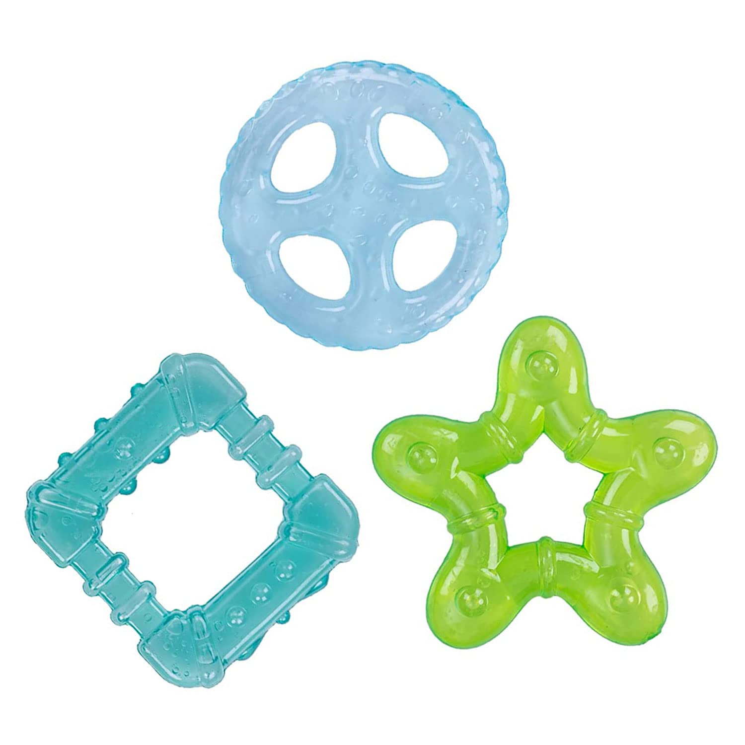 HOPOP BPA Free Water Filled Cooling Teether For Babies - Multicolor 3pcs 4m+