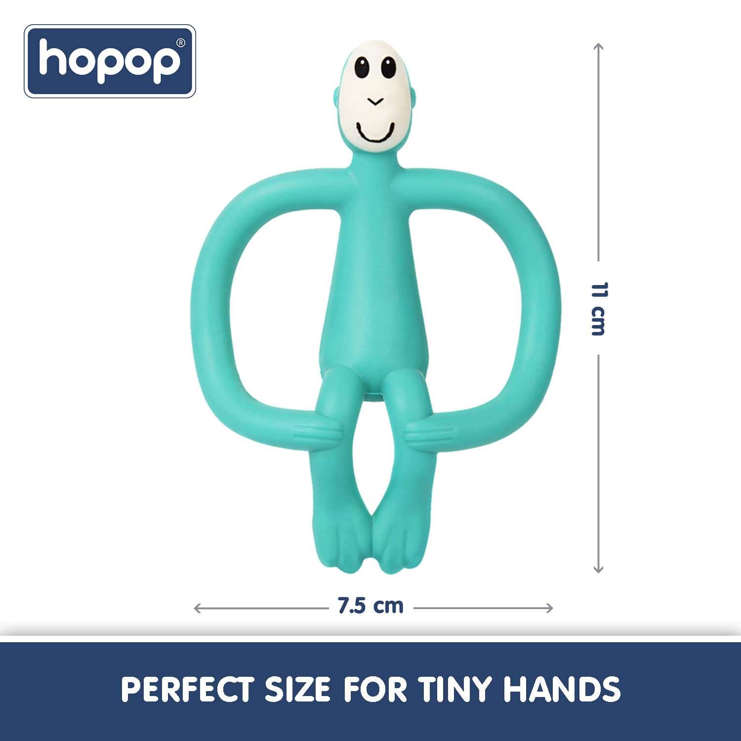 HOPOP Easy Grip Monkey Shaped Silicone Teether - Green 4m+
