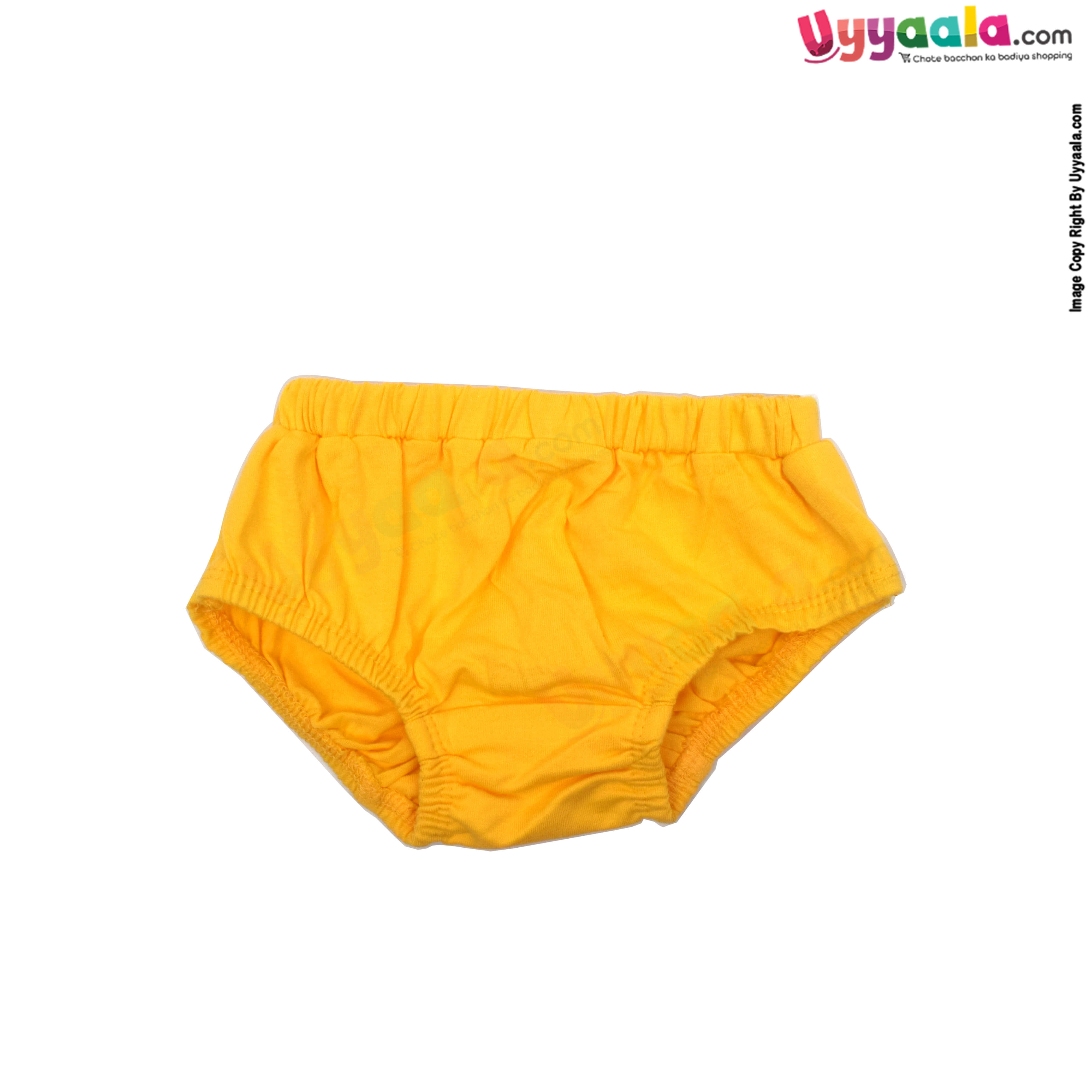 SNUG UP Baby 100% Premium Quality Hoisery Sleeve less Newborn Front open Button model Frock with Bloomer Flowers Print, Yellow