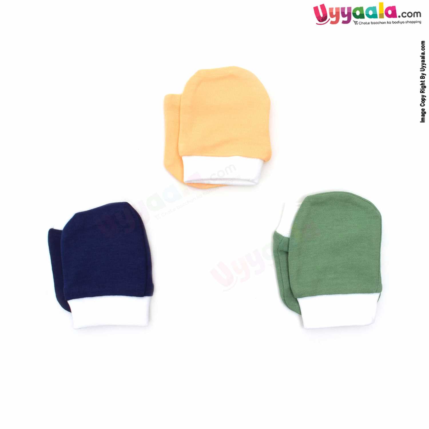 New Born Hosiery Cotton Socks Pack of 3, 0-3m Age - MultiColor