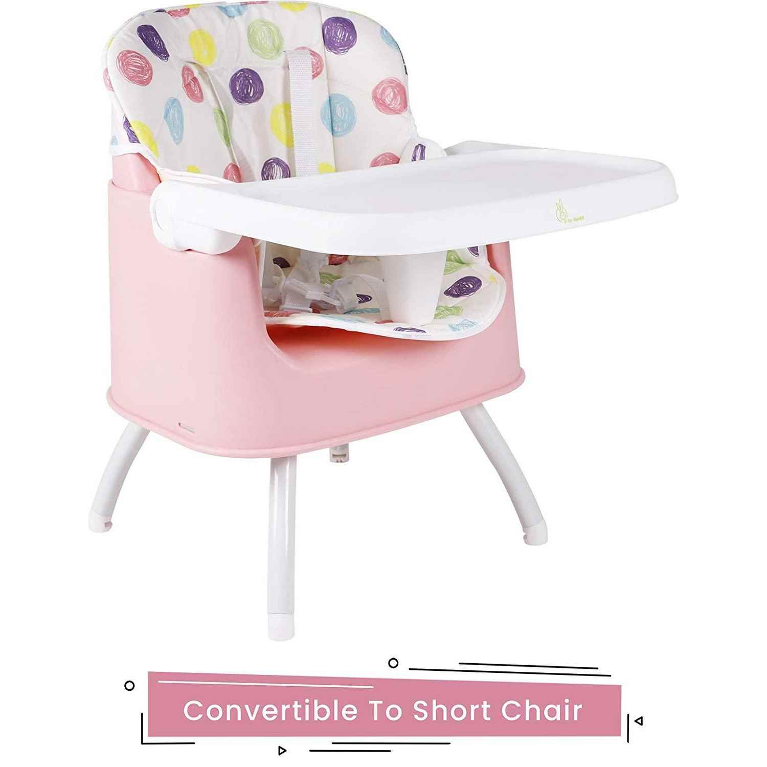 R FOR RABBIT Cherry Berry Grand Convertible 4 in 1 Feeding High Chair for Baby of 6 Month to 7 years