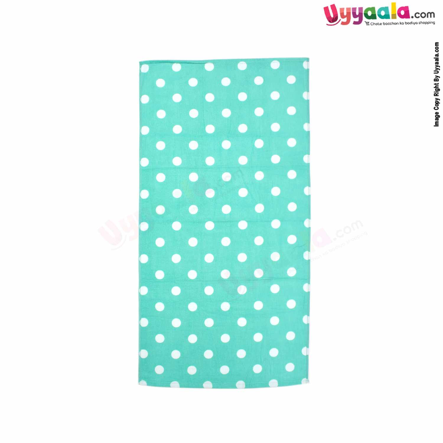Bath Baby Towel Terry with White Dots Print