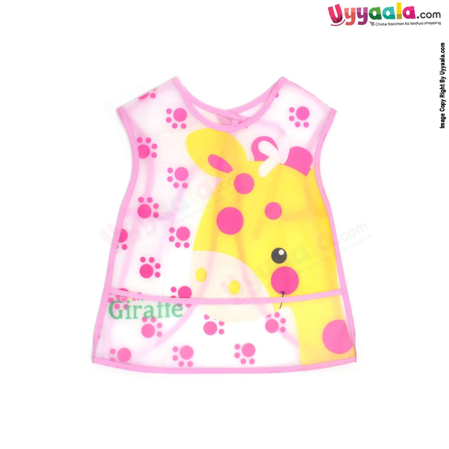 Baby Feeding Bib with Crumb Collector, Back Tieing Apron Model, Paws Print