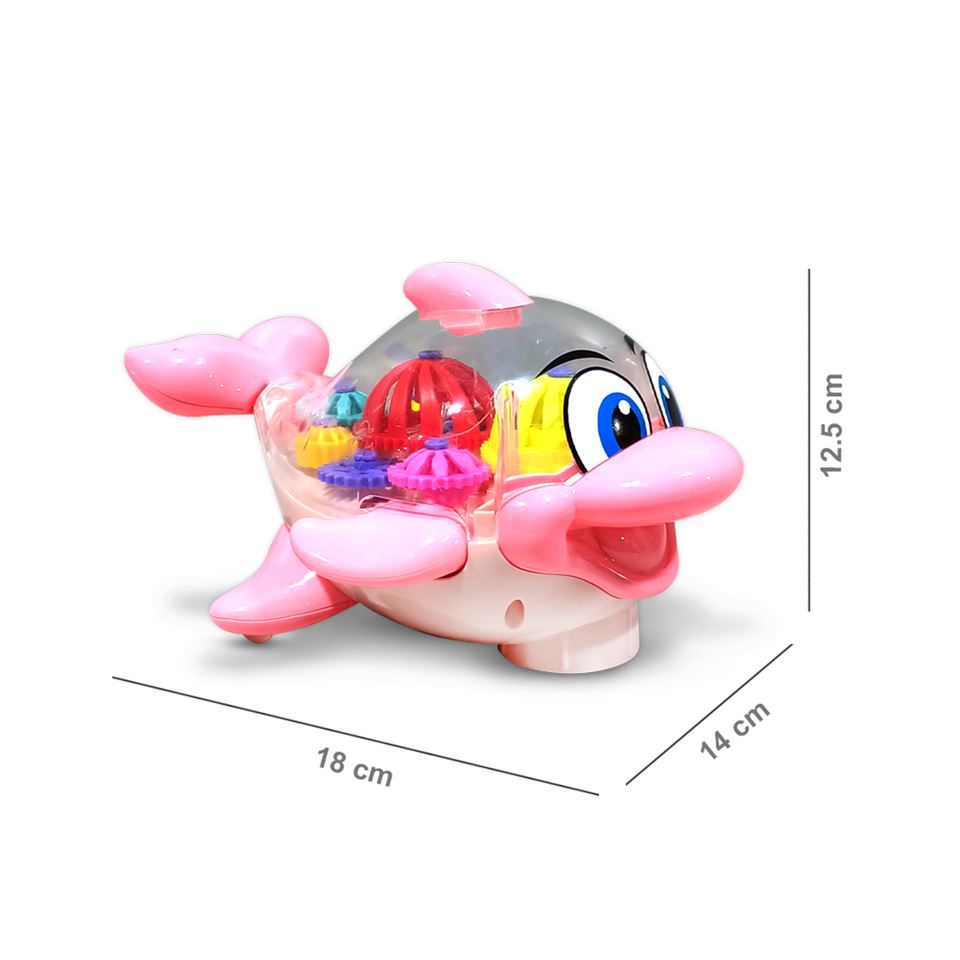 Buy Dolphin Fish Battery Operated Toy with visible Gears - Pink Online in India at uyyaala.com