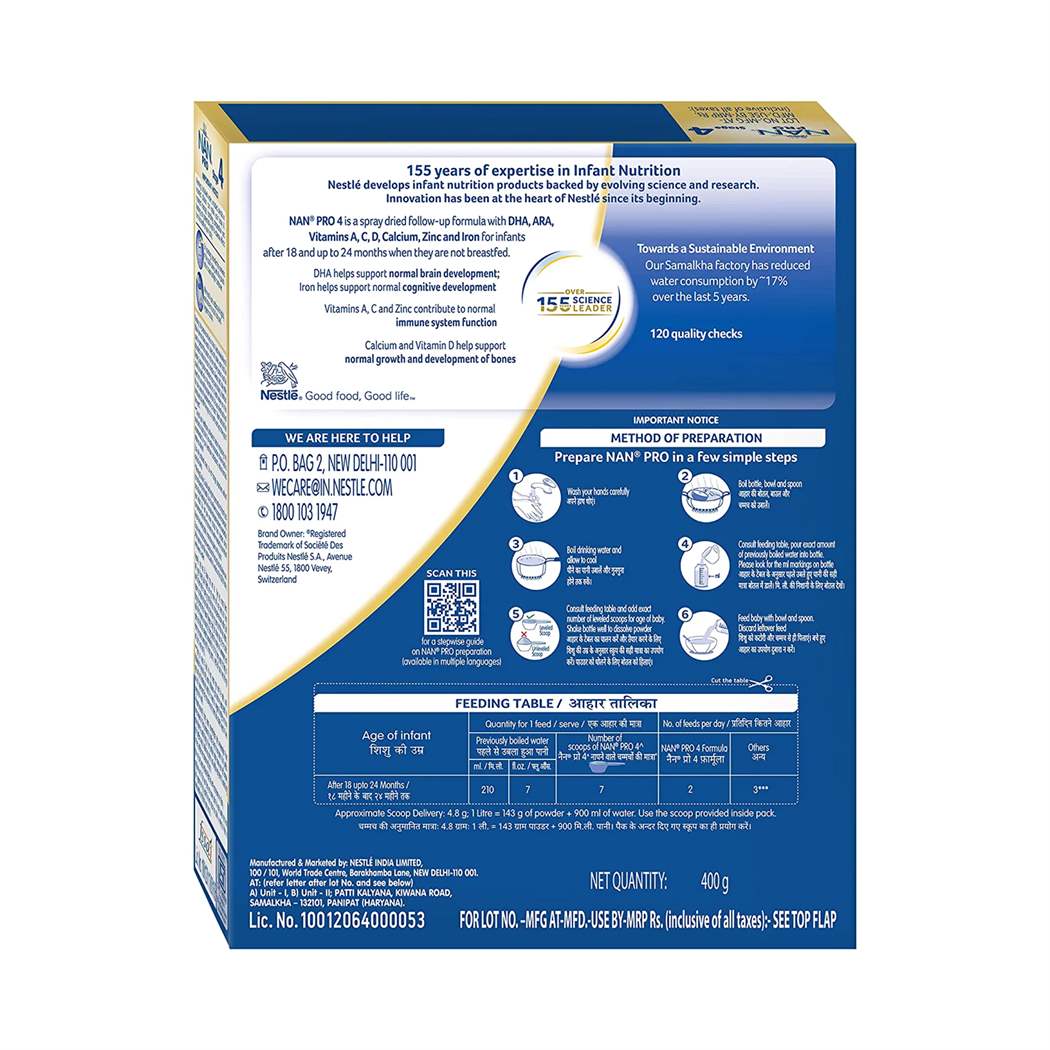Nestle Nan Pro Infant Formula Stage 4 After 18 Months 400g