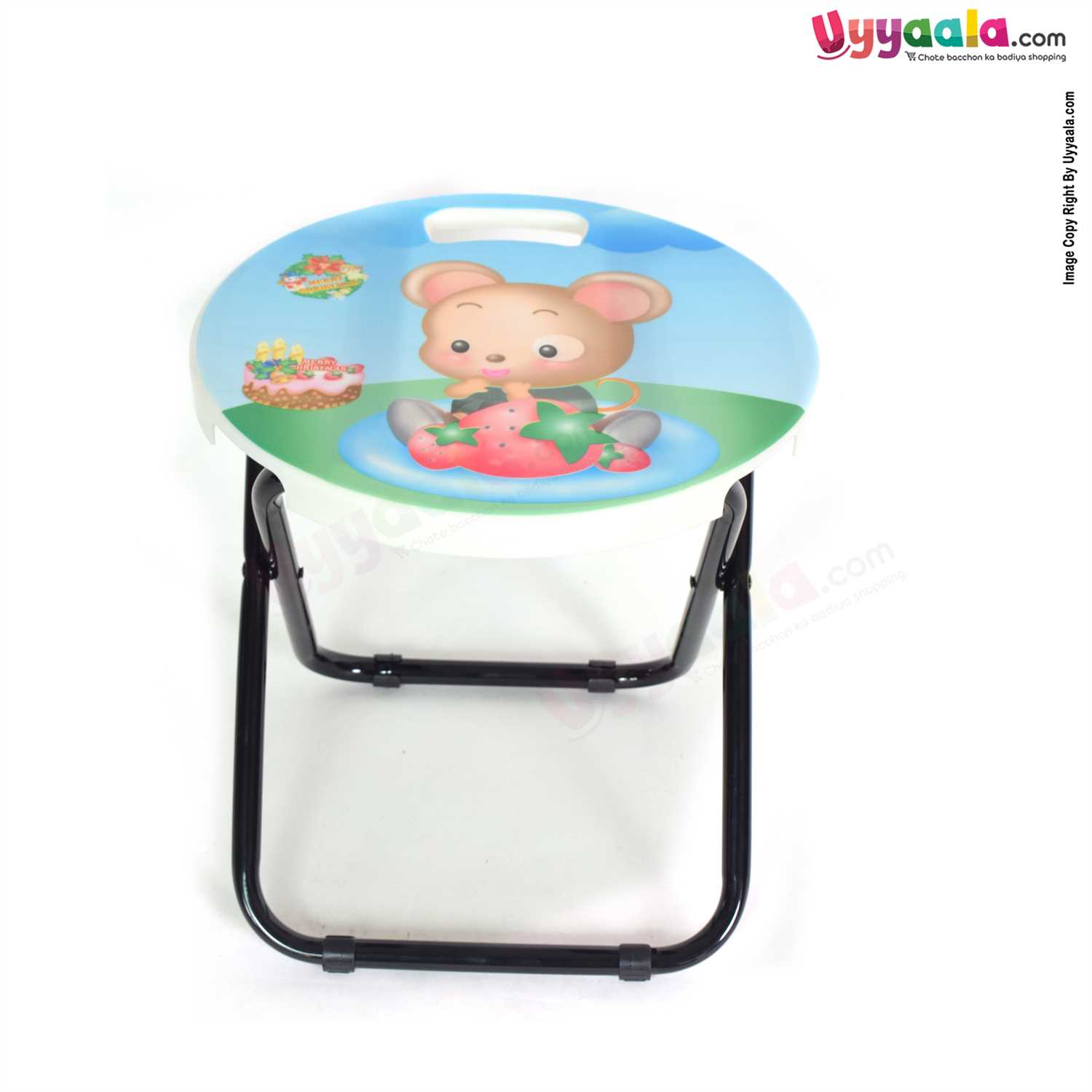 Mini Stool For Kids With Cartoon Print - Blue & Green