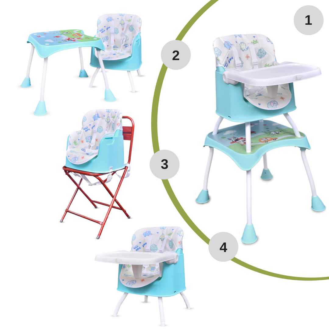 R FOR RABBIT Cherry Berry Grand Convertible 4 in 1 Feeding High Chair for Baby of 6 Month to 7 years