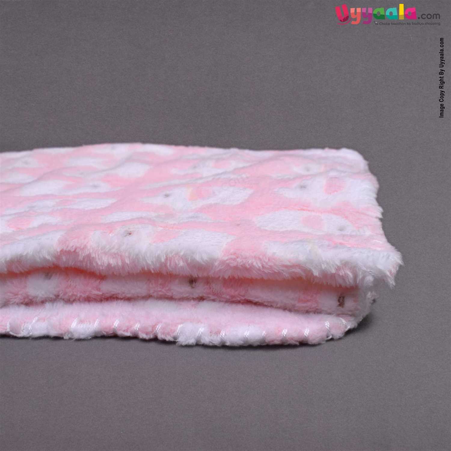 Valiantier Fur Roll Blanket Elephant Print 0-24m,Pink