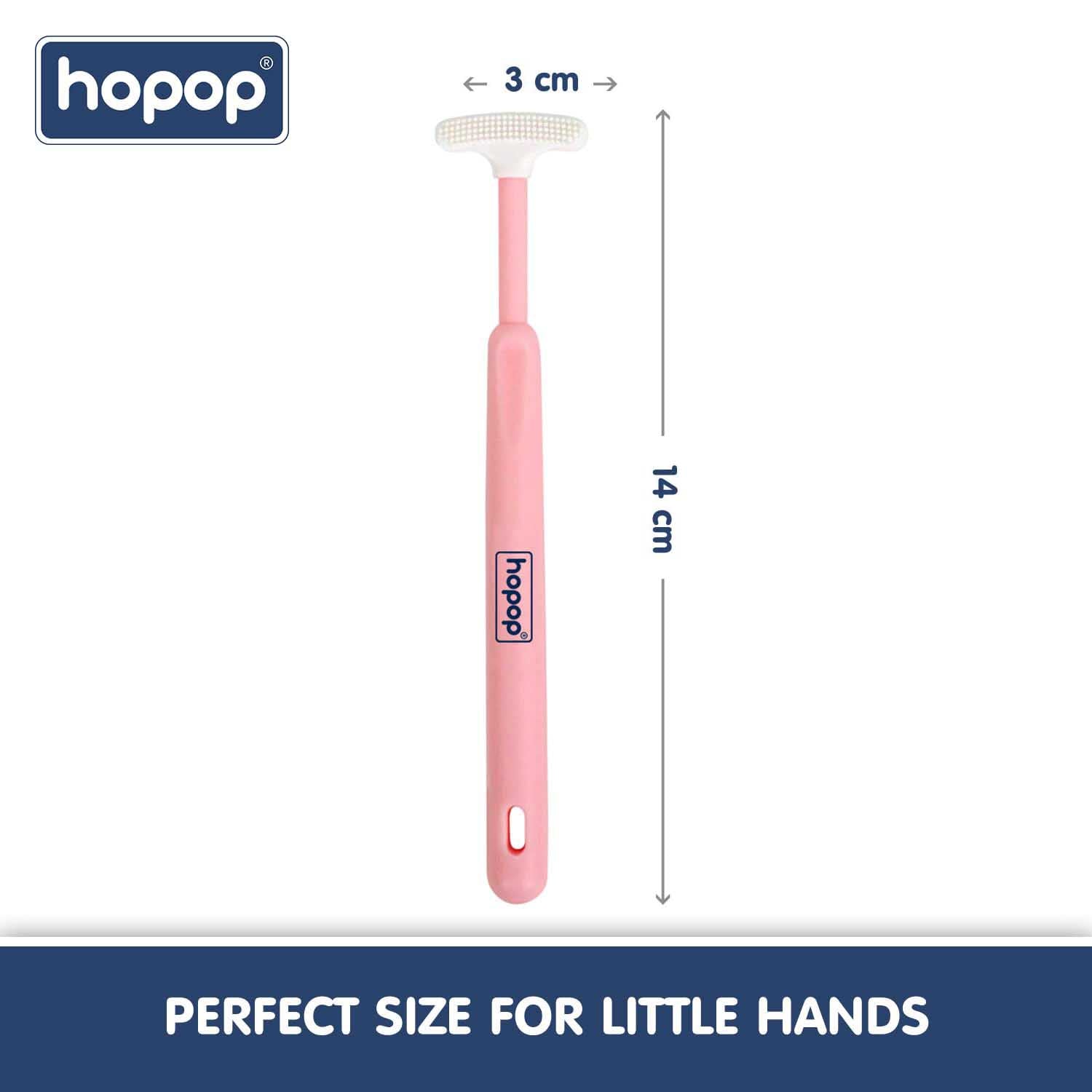 Hopop Soft & Gentle Tender Tongue Cleaner For Babies - Pink 6m+