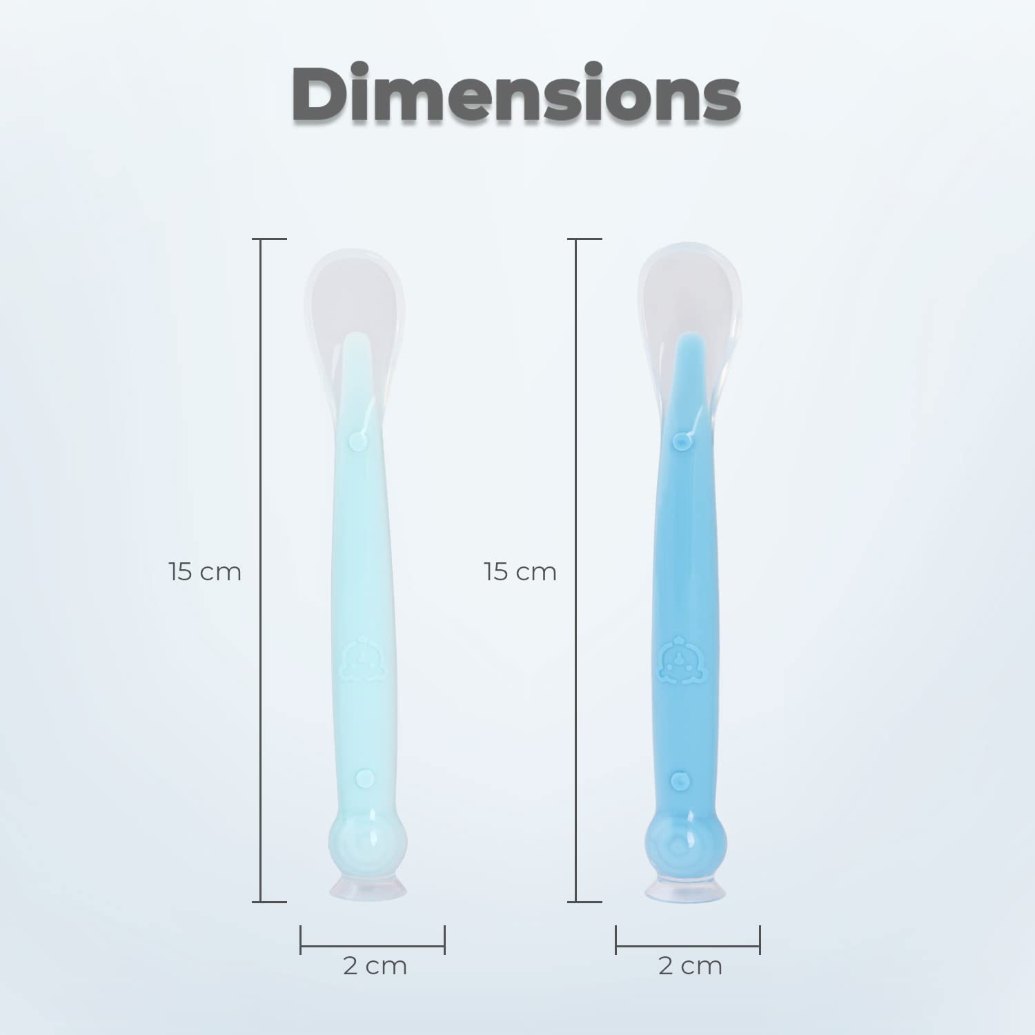 R FOR RABBIT Safe Feed Silicon Spoon For Babies, 2pcs - Lake Blue & Blue 6m+