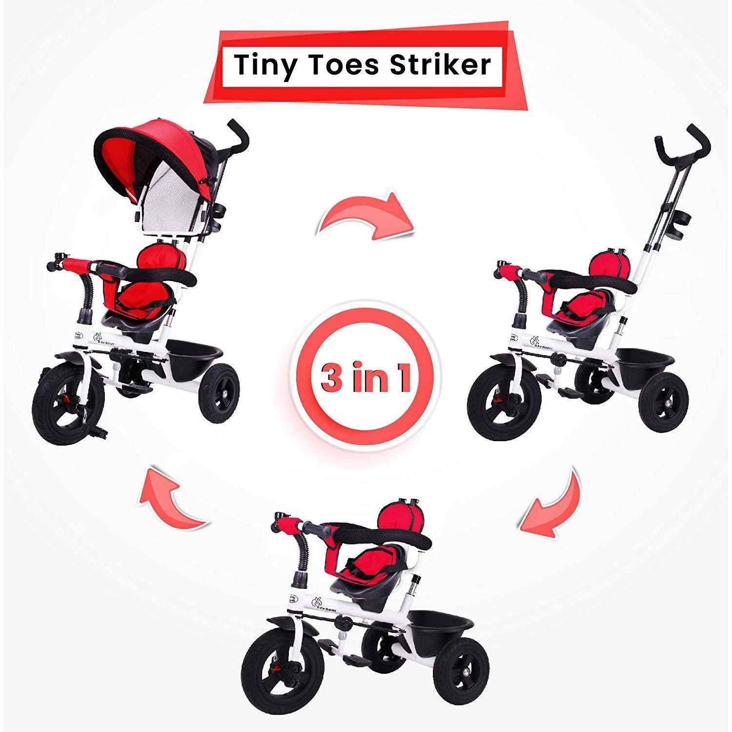 R for Rabbit Tiny Toes Sportz Baby Tricycle for Kids with Parental Control & Sun Proof Canopy