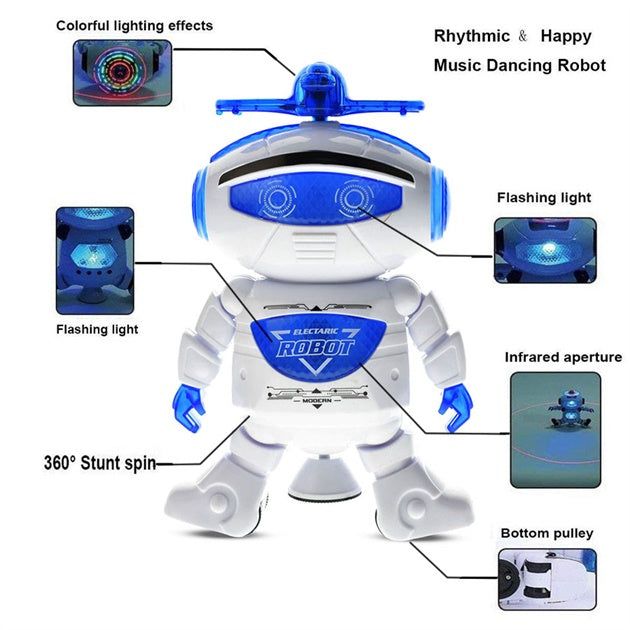 Buy Dancing Robot Battery Toy with 360° Spinning, Lights & Music Online in India at uyyaala.com