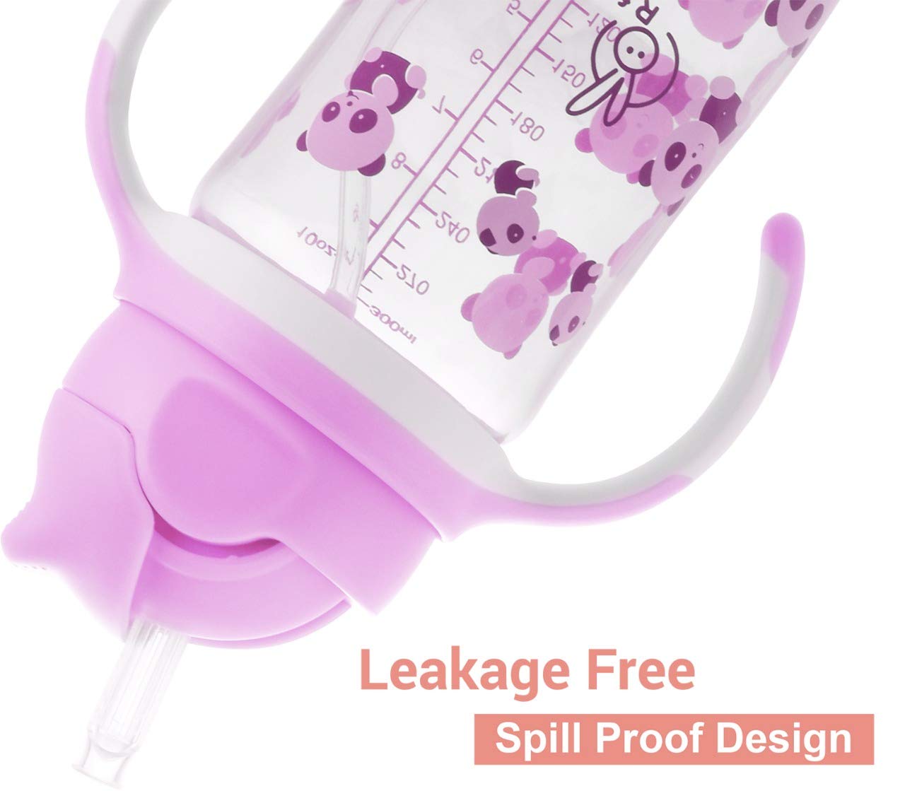 R FOR RABBIT Spill Free Bubble Sipper With Twin Handle For Babies - Pink -300ml, 9m+