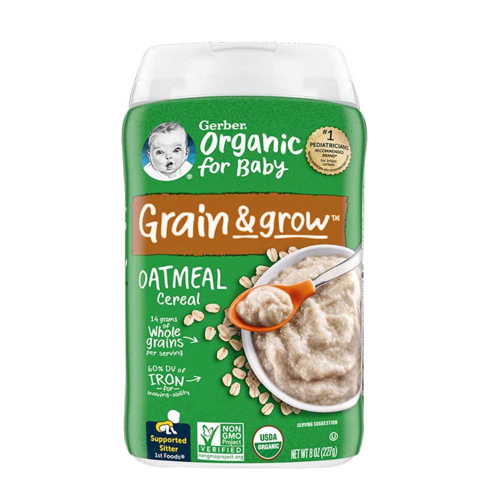 Buy Gerber Grain & Grow Organic Wholegrain Oatmeal Cereal for Babies - 227gms Online in India at uyyaala.com