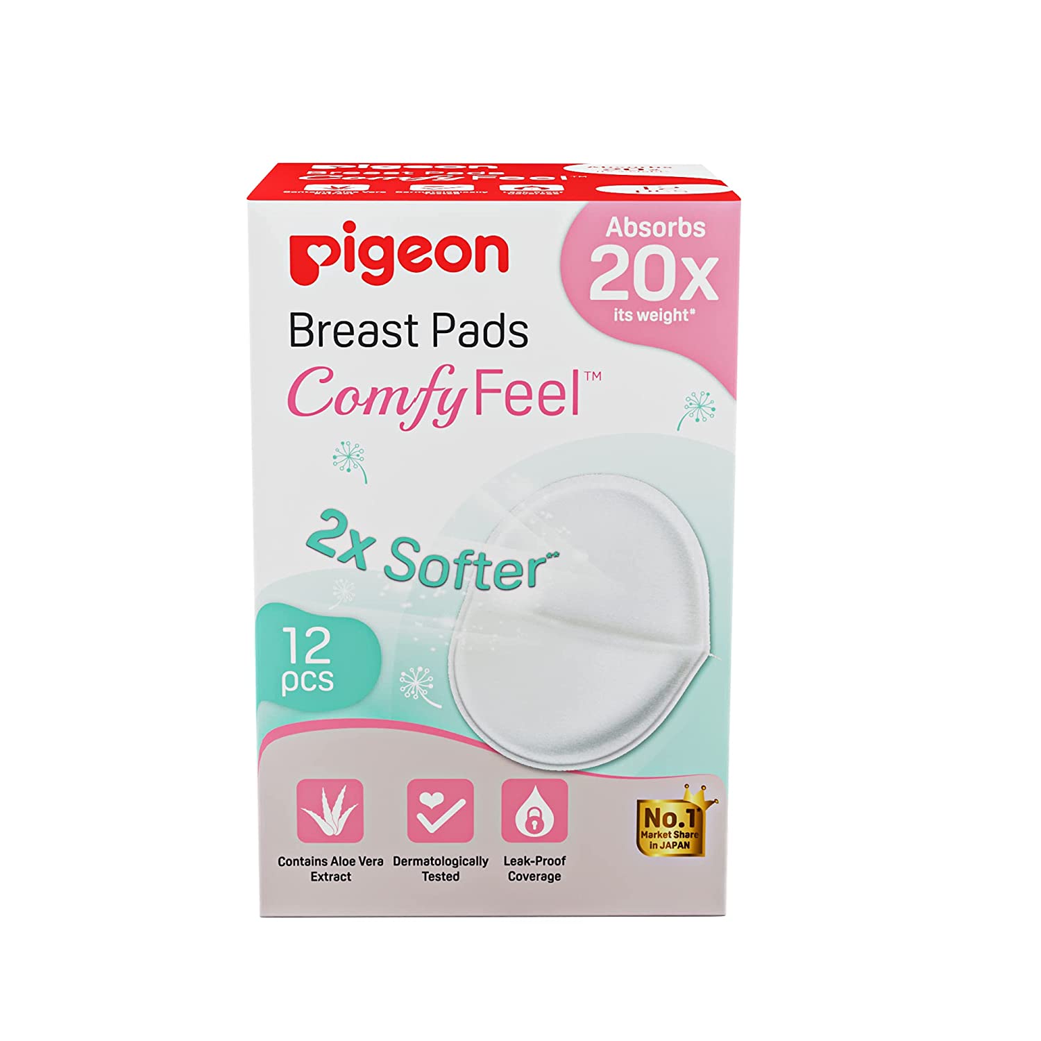 PIGEON Comfy Feel Disposable Breast (Nursing) Pads Soft - 12Pcs